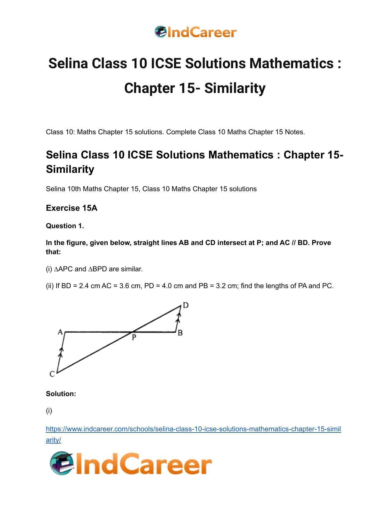 Selina Class 10 ICSE Solutions Mathematics : Chapter 15- Similarity - Page 2