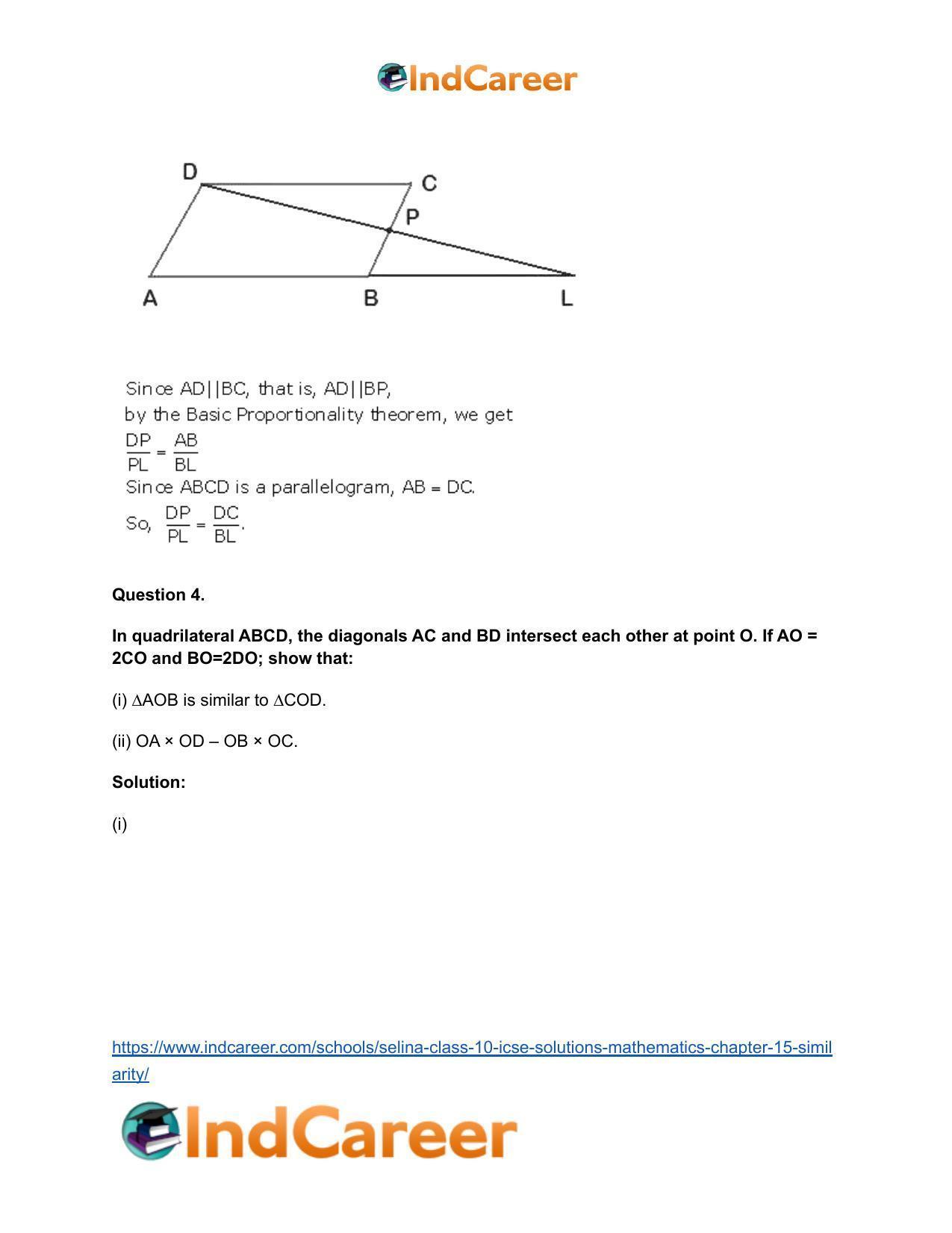 Selina Class 10 ICSE Solutions Mathematics : Chapter 15- Similarity - Page 6