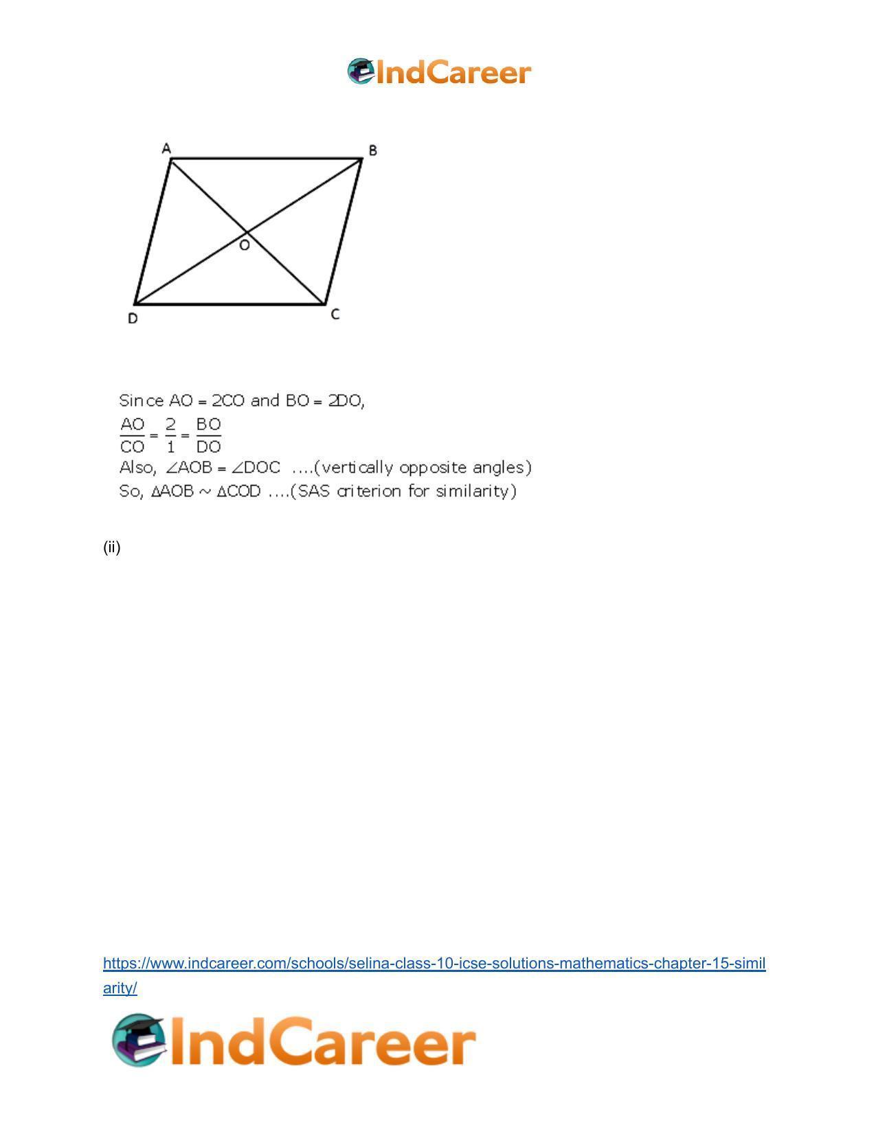 Selina Class 10 ICSE Solutions Mathematics : Chapter 15- Similarity - Page 7