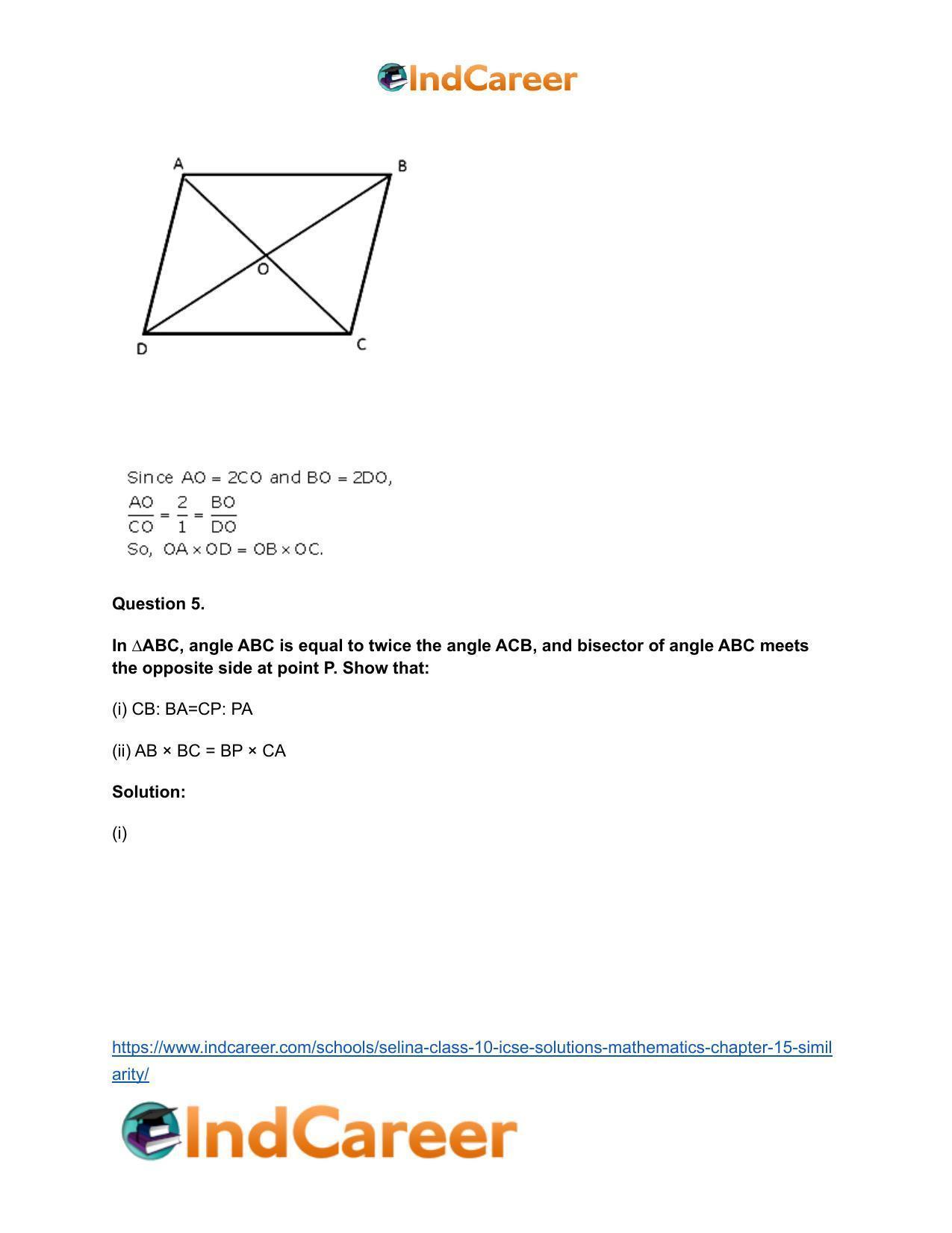 Selina Class 10 ICSE Solutions Mathematics : Chapter 15- Similarity - Page 8