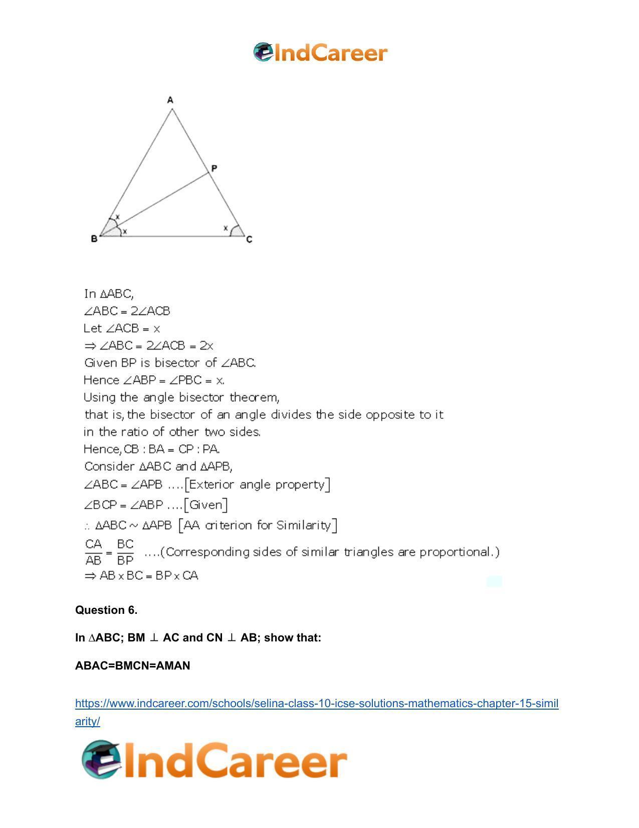 Selina Class 10 ICSE Solutions Mathematics : Chapter 15- Similarity - Page 10