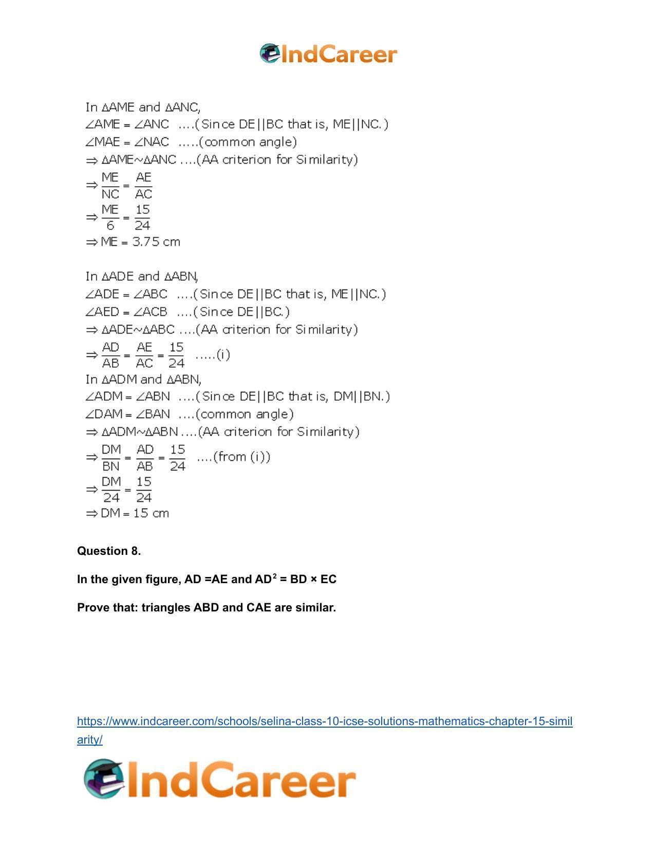 Selina Class 10 ICSE Solutions Mathematics : Chapter 15- Similarity - Page 13