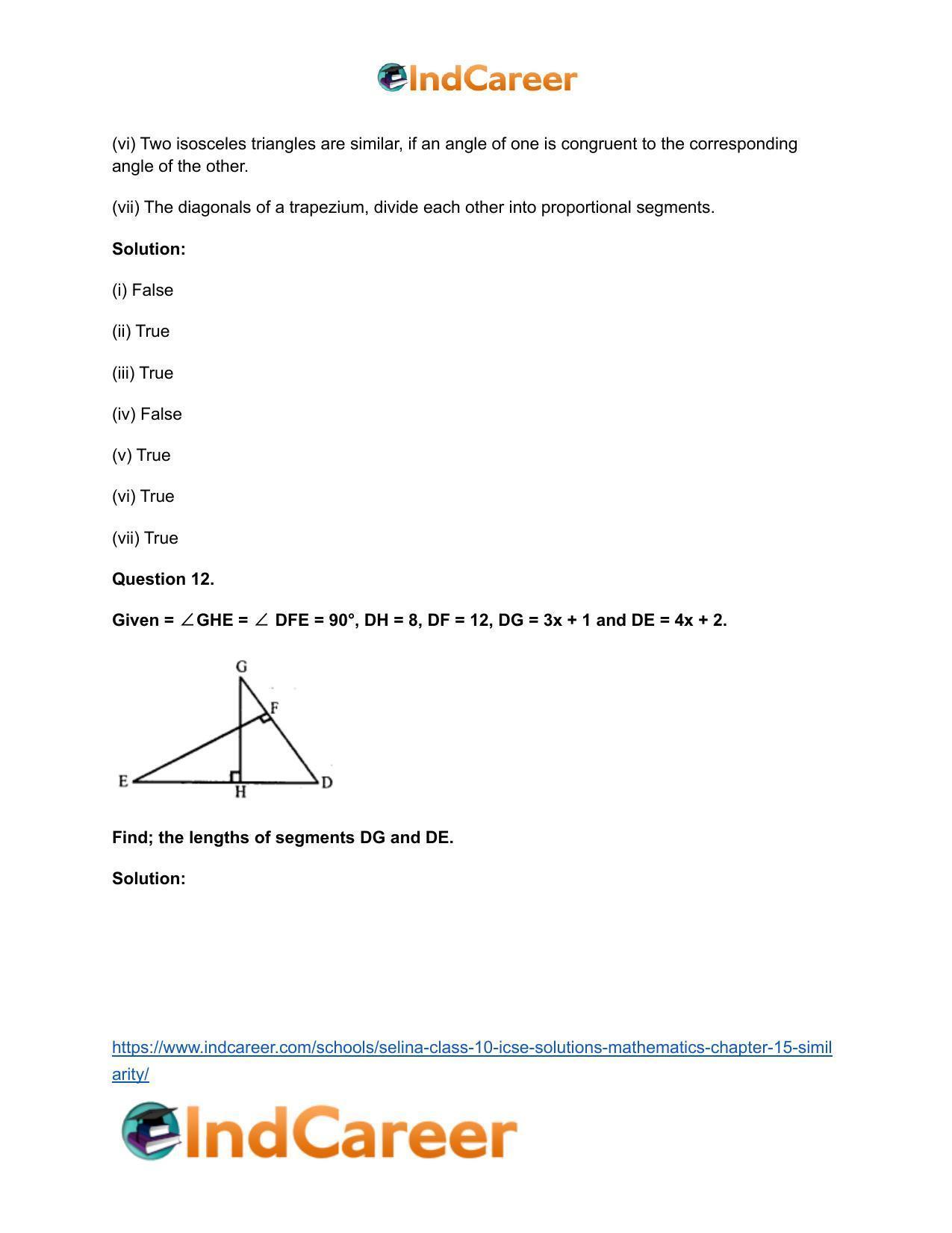 Selina Class 10 ICSE Solutions Mathematics : Chapter 15- Similarity - Page 17