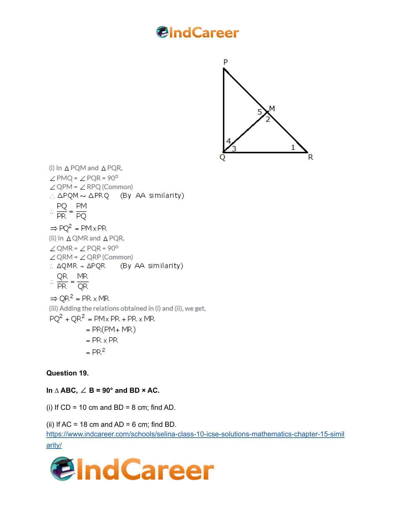 Selina Class 10 ICSE Solutions Mathematics : Chapter 15- Similarity - Page 23