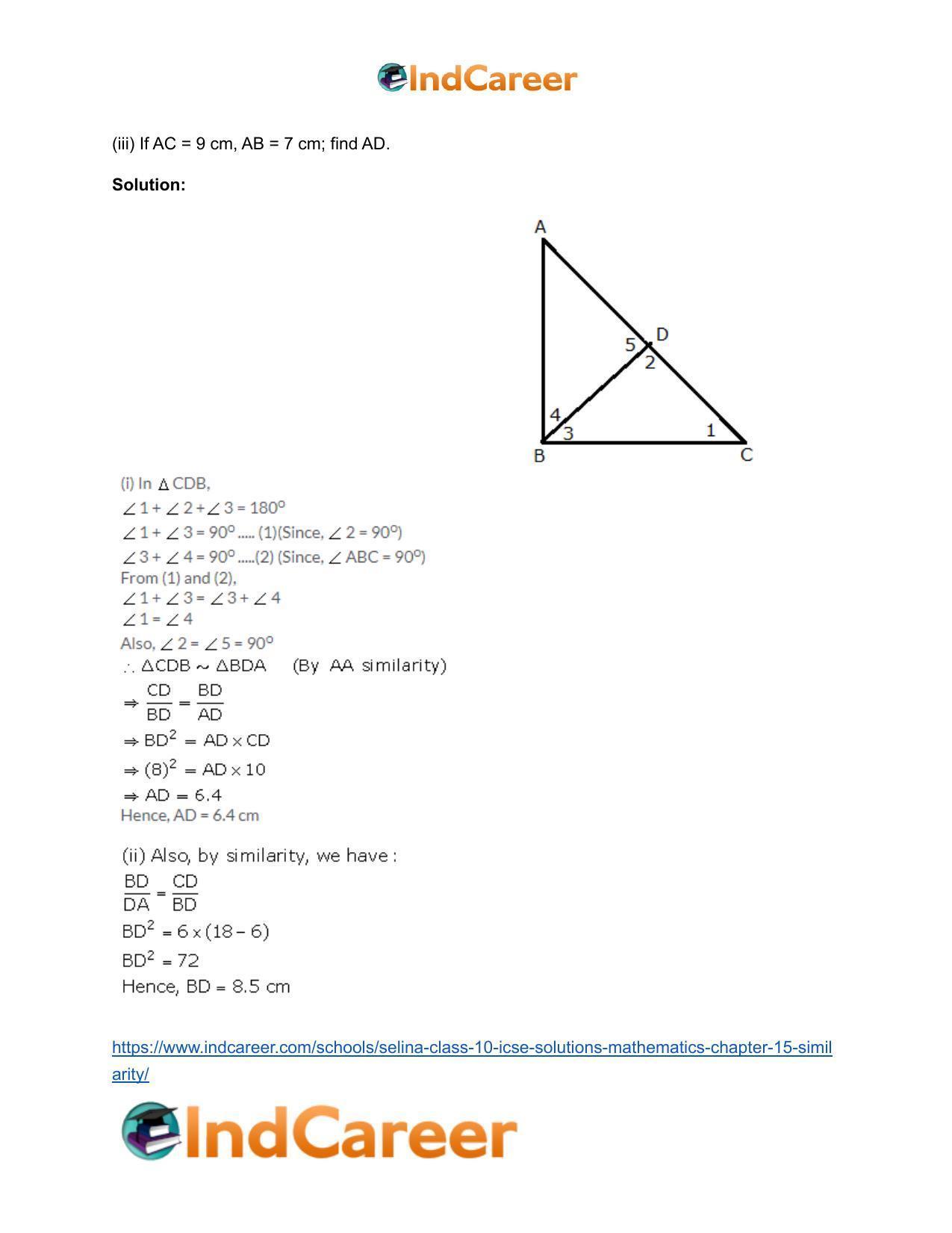 Selina Class 10 ICSE Solutions Mathematics : Chapter 15- Similarity - Page 24