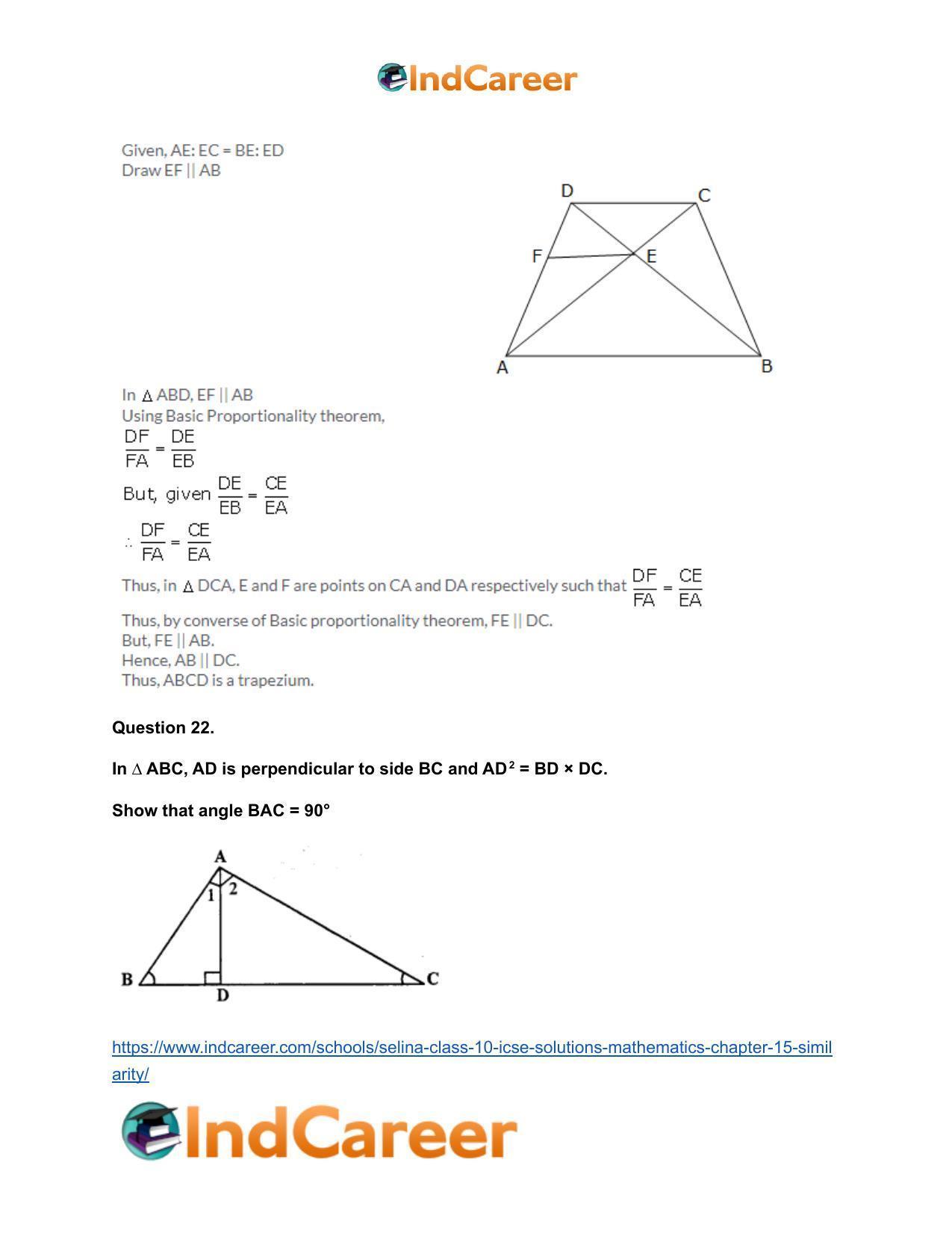 Selina Class 10 ICSE Solutions Mathematics : Chapter 15- Similarity - Page 27