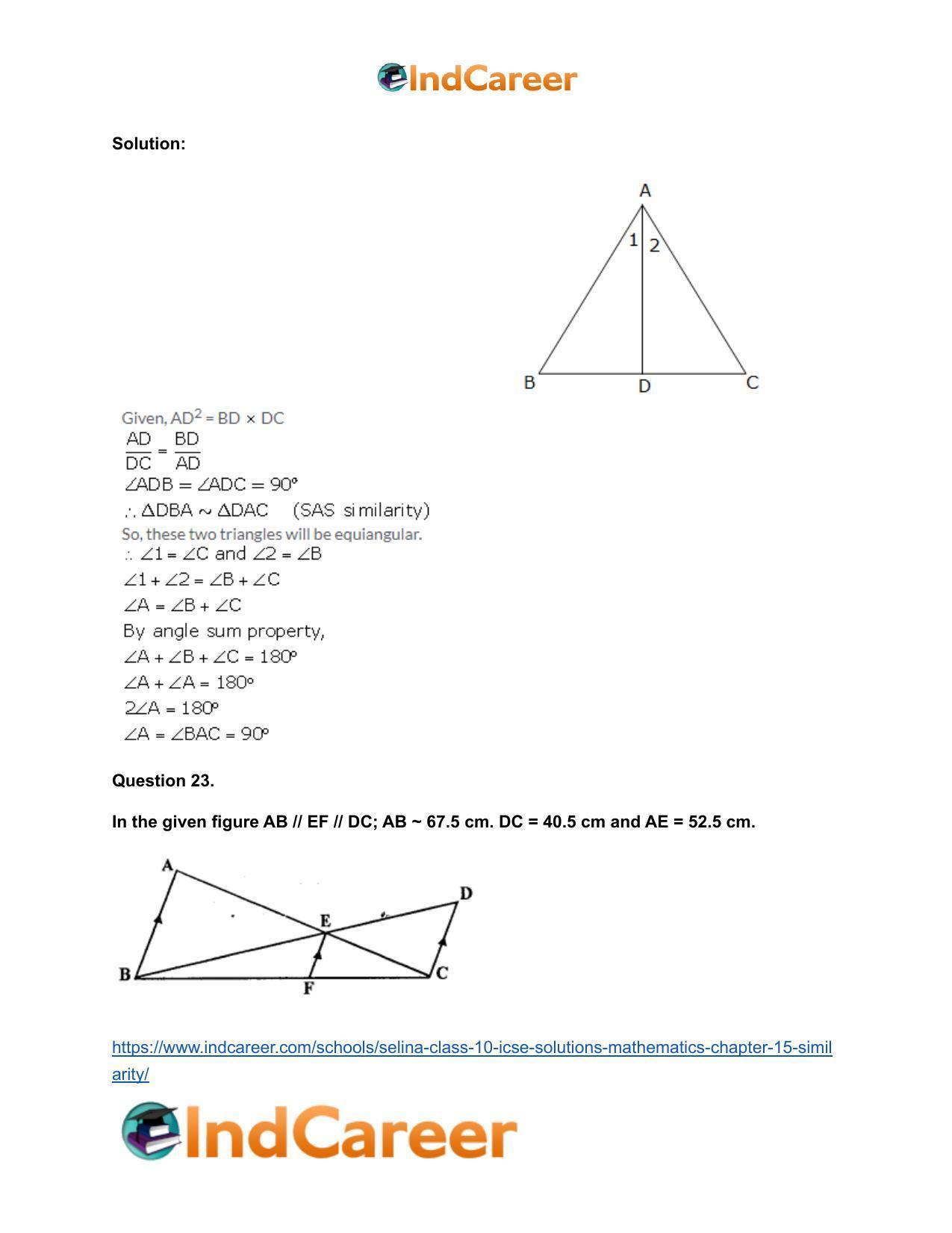 Selina Class 10 ICSE Solutions Mathematics : Chapter 15- Similarity - Page 28