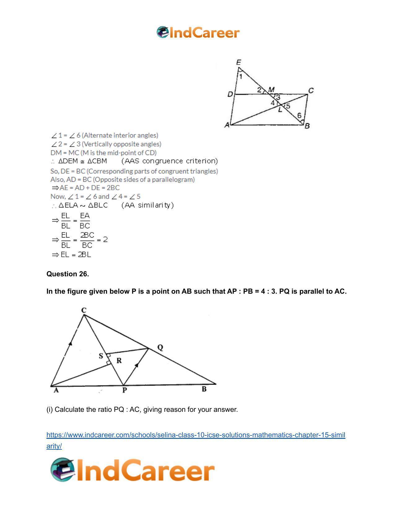 Selina Class 10 ICSE Solutions Mathematics : Chapter 15- Similarity - Page 31