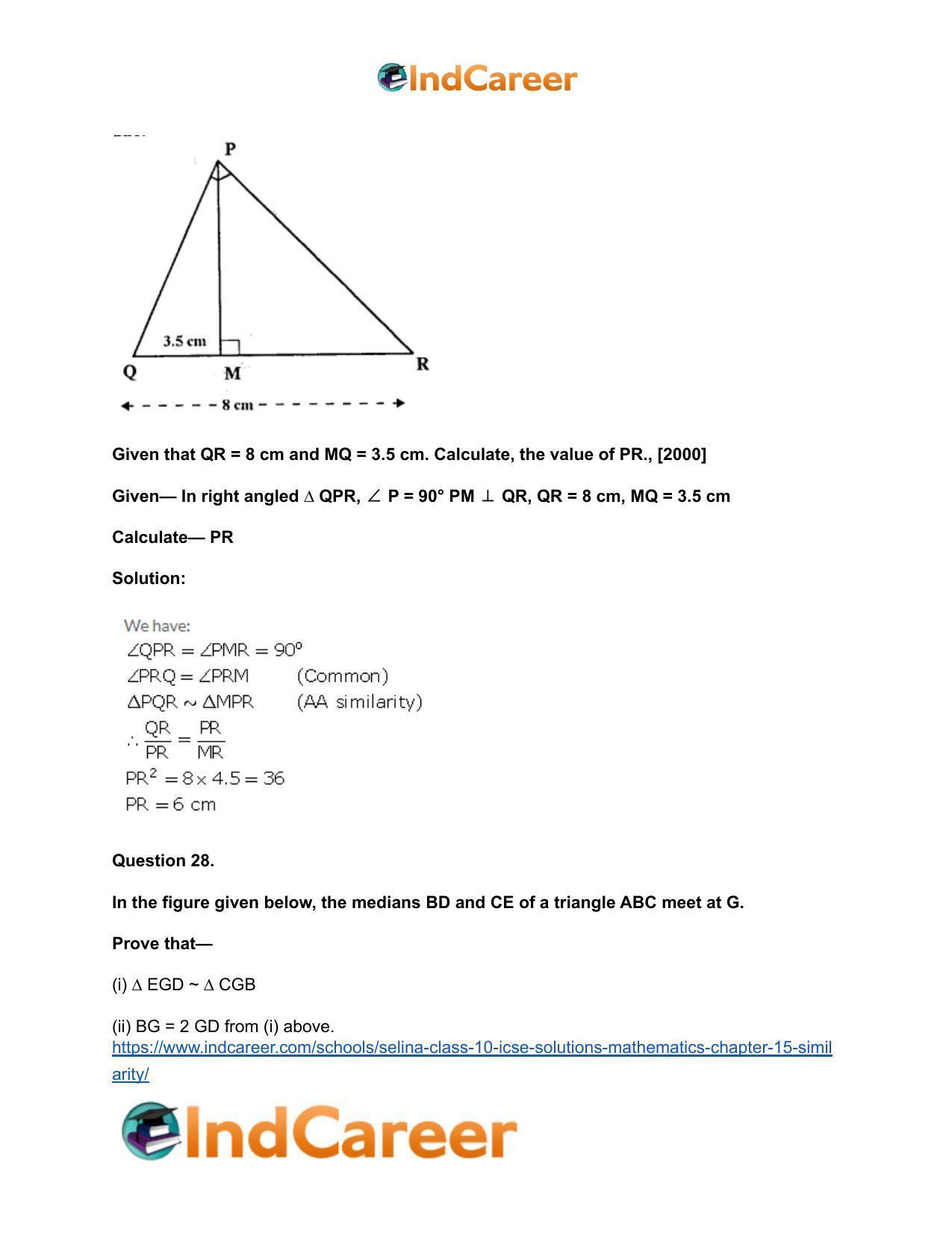 Selina Class 10 ICSE Solutions Mathematics : Chapter 15- Similarity - Page 33