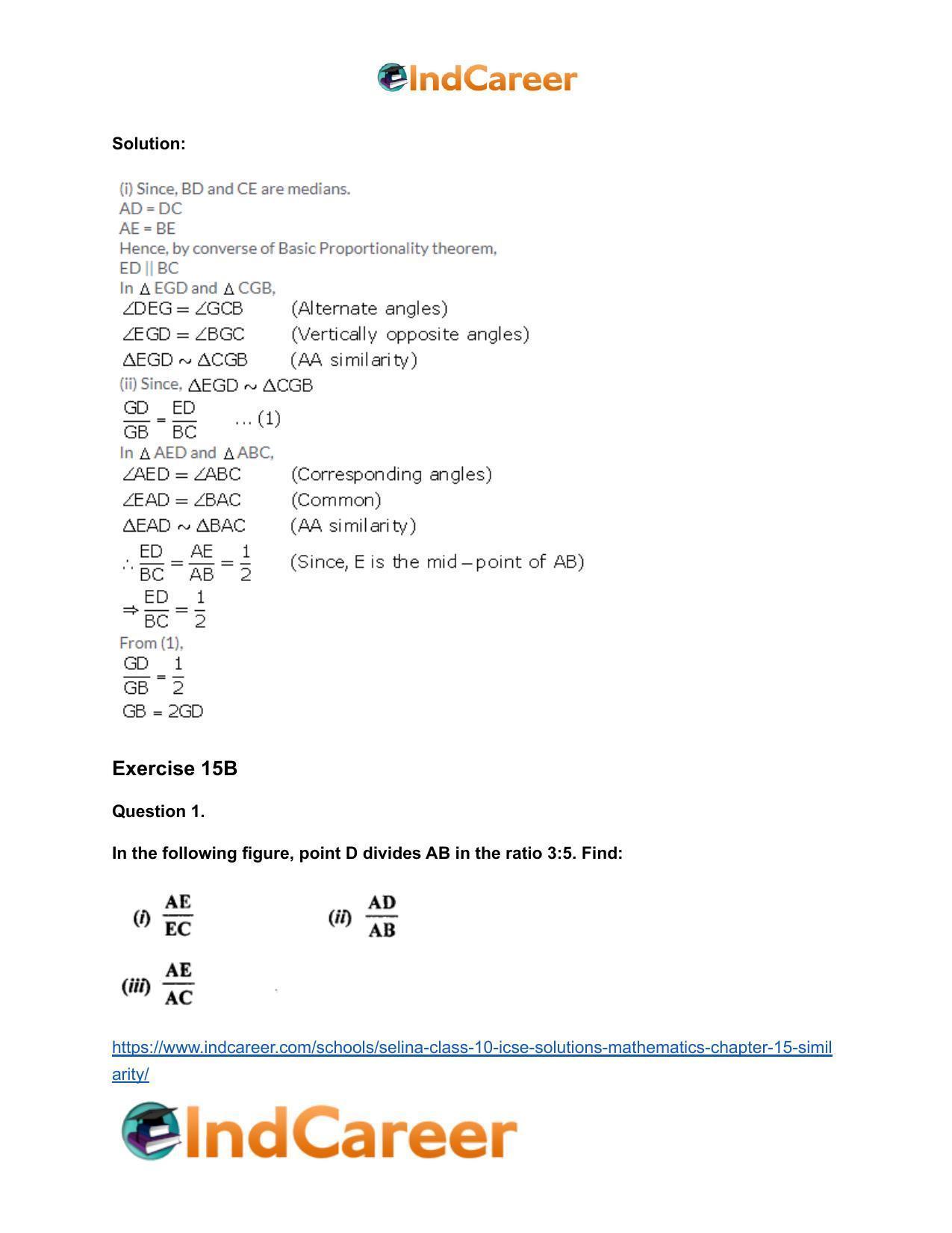 Selina Class 10 ICSE Solutions Mathematics : Chapter 15- Similarity - Page 34