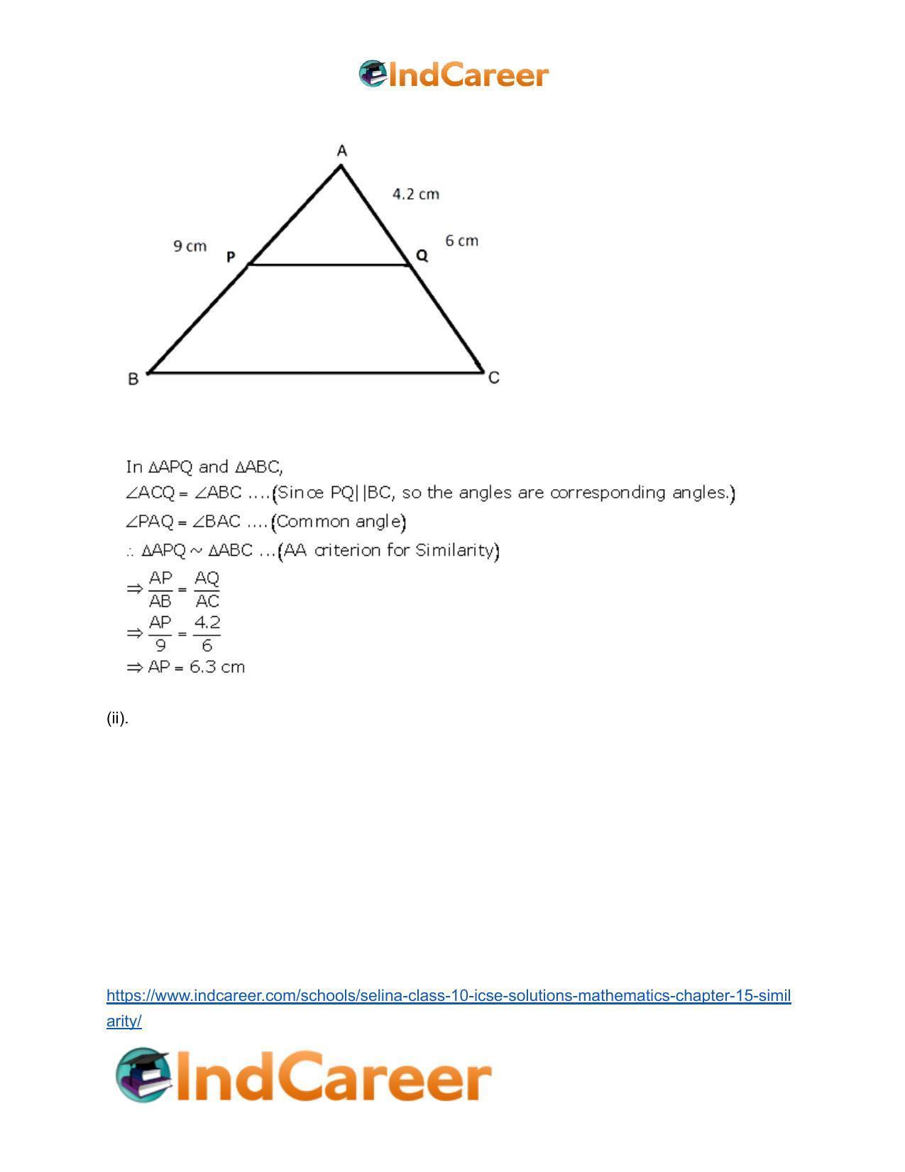 Selina Class 10 ICSE Solutions Mathematics : Chapter 15- Similarity - Page 41