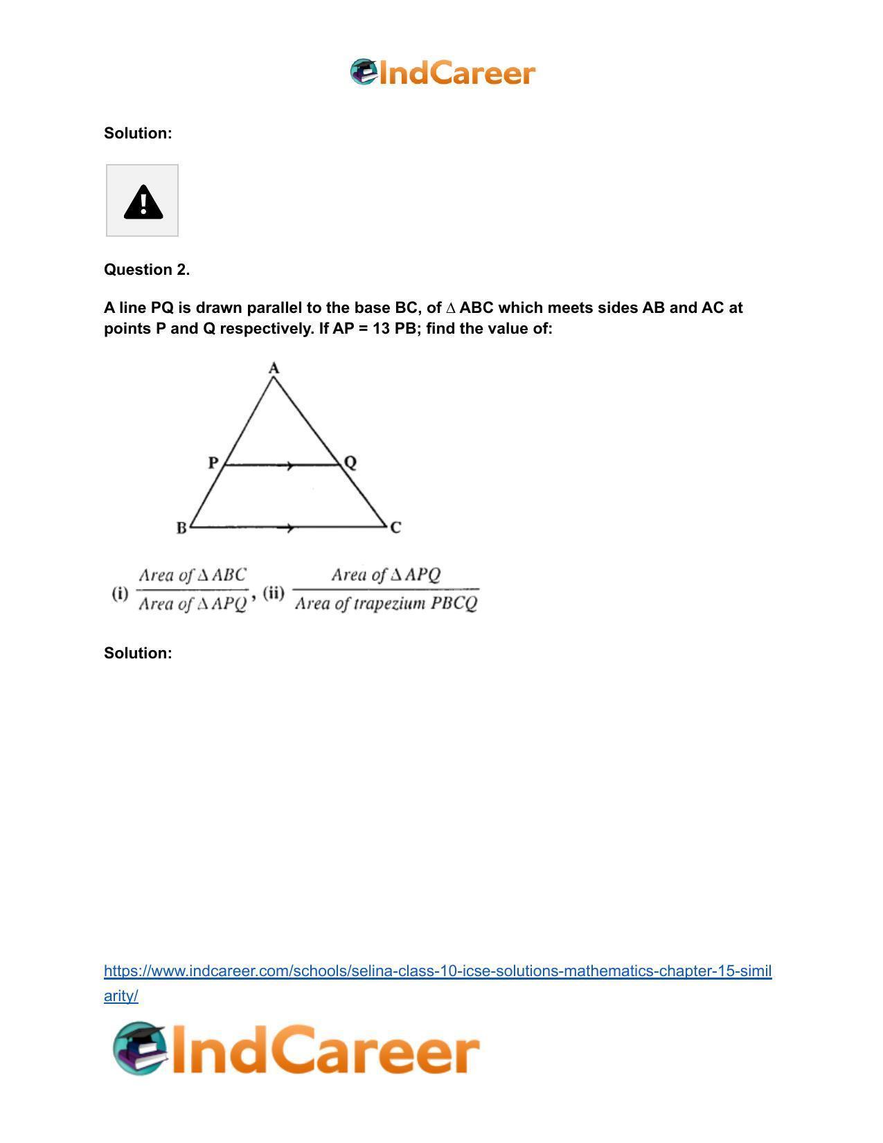 Selina Class 10 ICSE Solutions Mathematics : Chapter 15- Similarity - Page 50