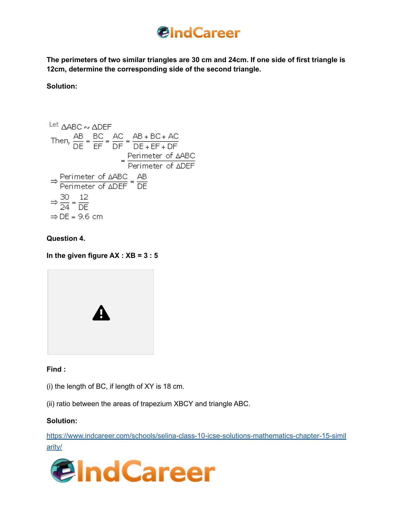 Selina Class 10 ICSE Solutions Mathematics : Chapter 15- Similarity - Page 52