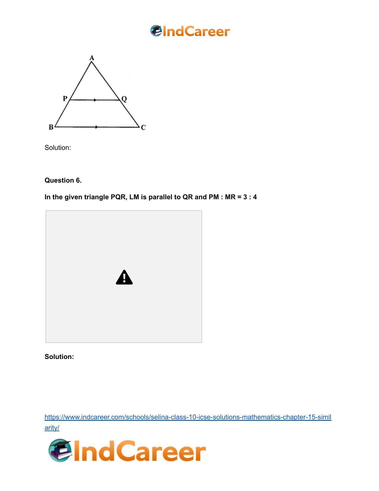 Selina Class 10 ICSE Solutions Mathematics : Chapter 15- Similarity - Page 54