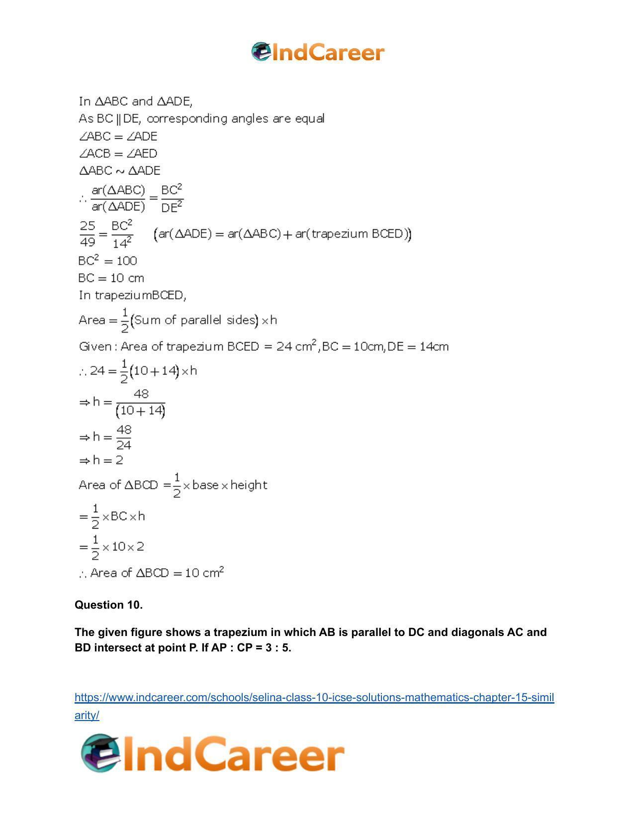 Selina Class 10 ICSE Solutions Mathematics : Chapter 15- Similarity - Page 57