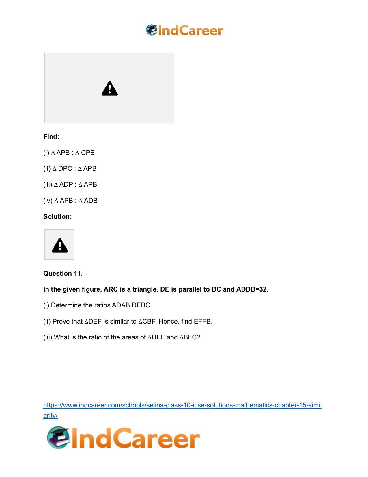 Selina Class 10 ICSE Solutions Mathematics : Chapter 15- Similarity - Page 58