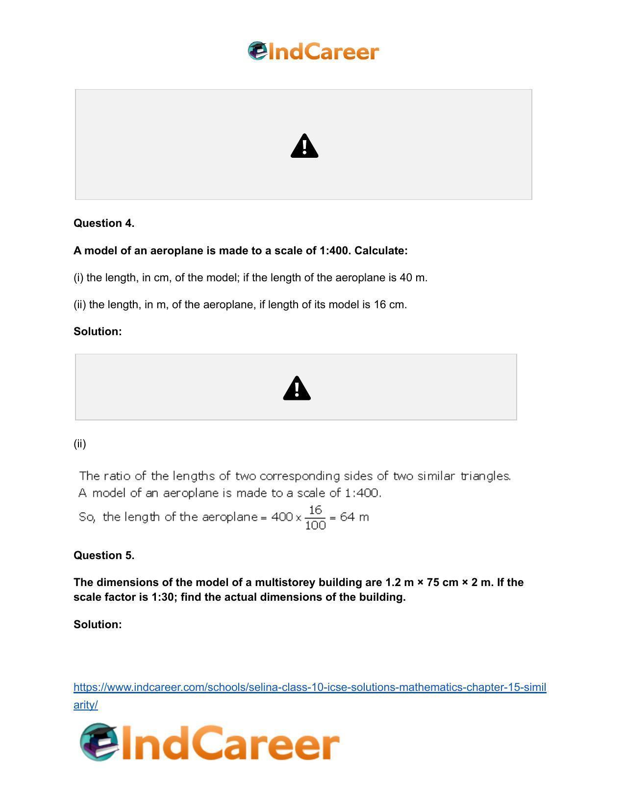 Selina Class 10 ICSE Solutions Mathematics : Chapter 15- Similarity - Page 65