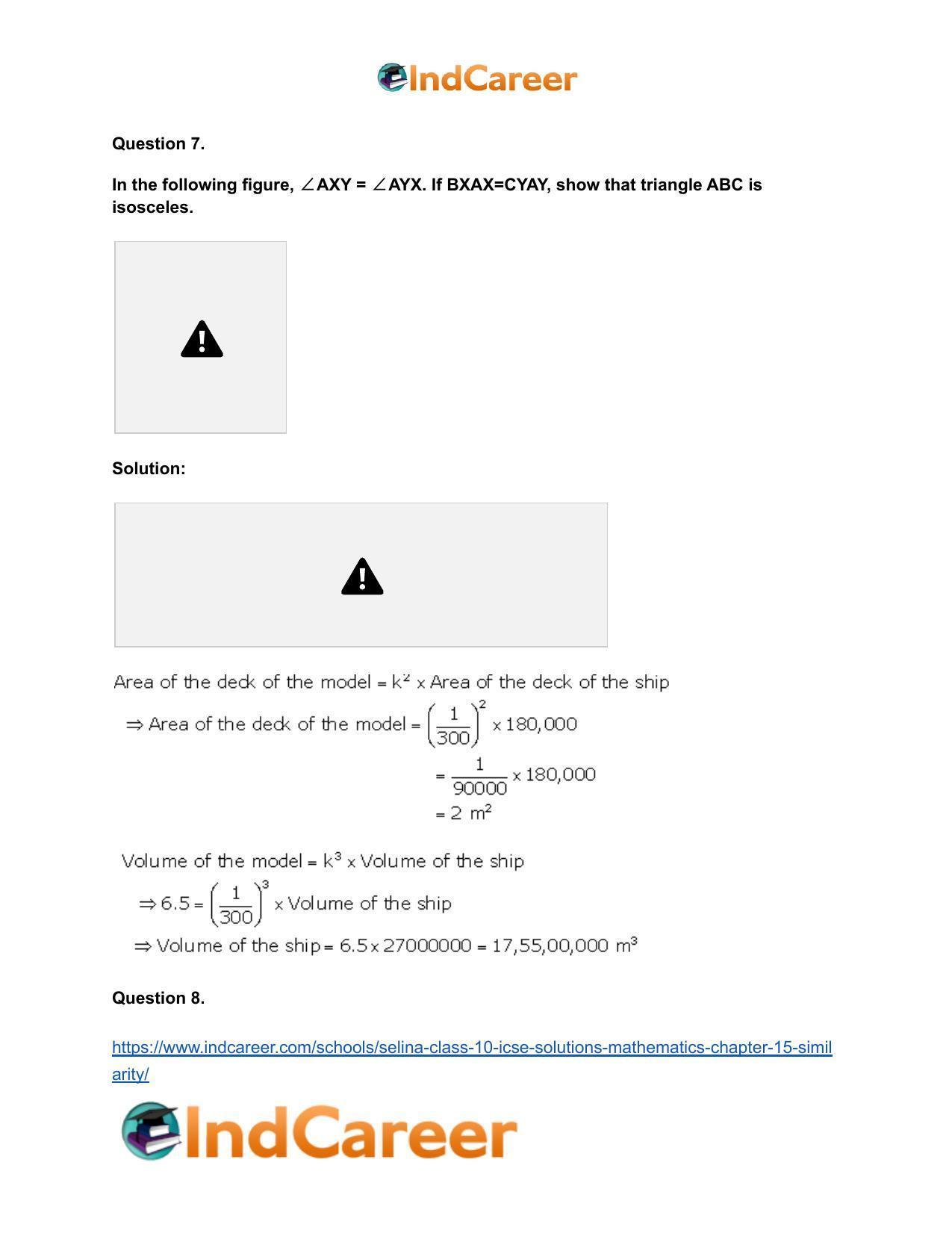 Selina Class 10 ICSE Solutions Mathematics : Chapter 15- Similarity - Page 76