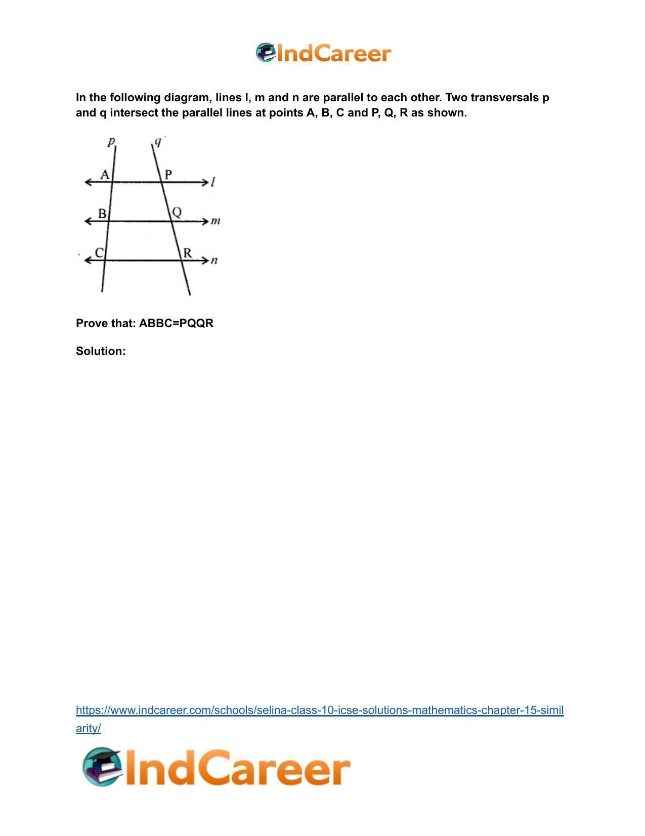 Selina Class 10 ICSE Solutions Mathematics : Chapter 15- Similarity - Page 77