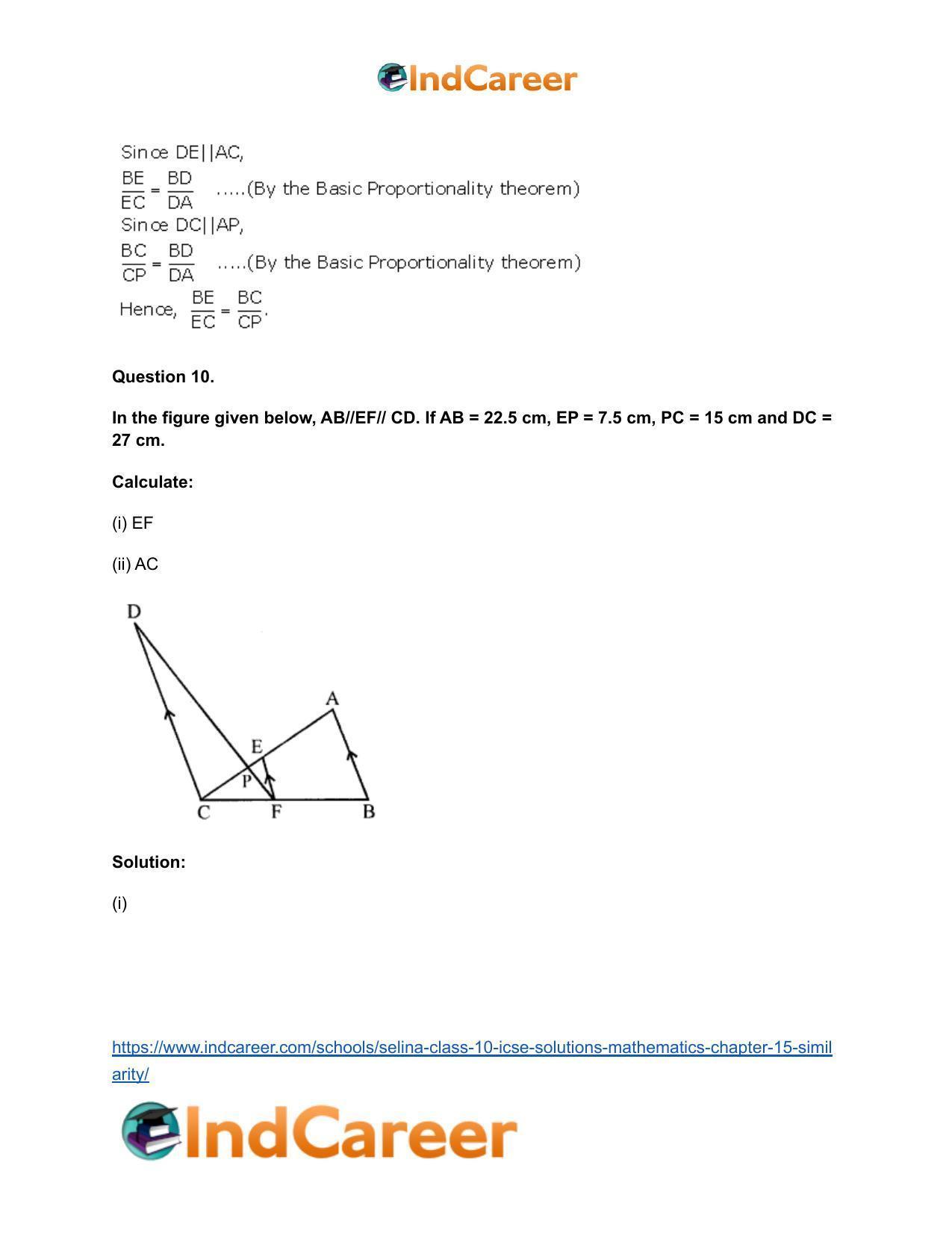 Selina Class 10 ICSE Solutions Mathematics : Chapter 15- Similarity - Page 79