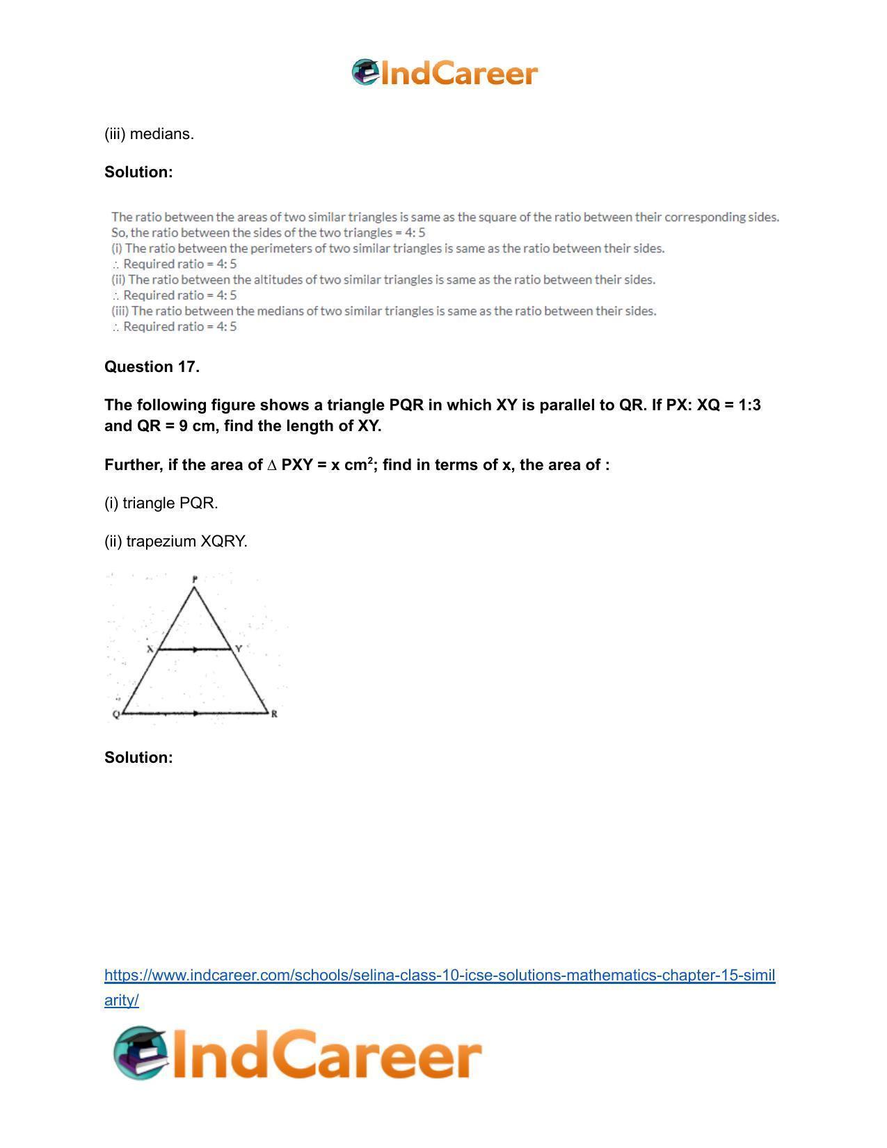 Selina Class 10 ICSE Solutions Mathematics : Chapter 15- Similarity - Page 86