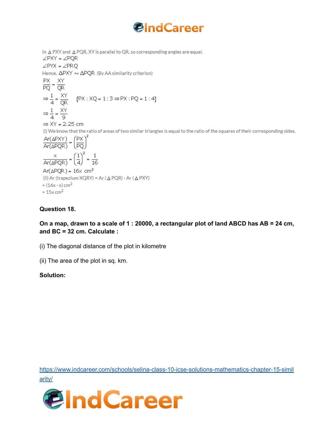 Selina Class 10 ICSE Solutions Mathematics : Chapter 15- Similarity - Page 87