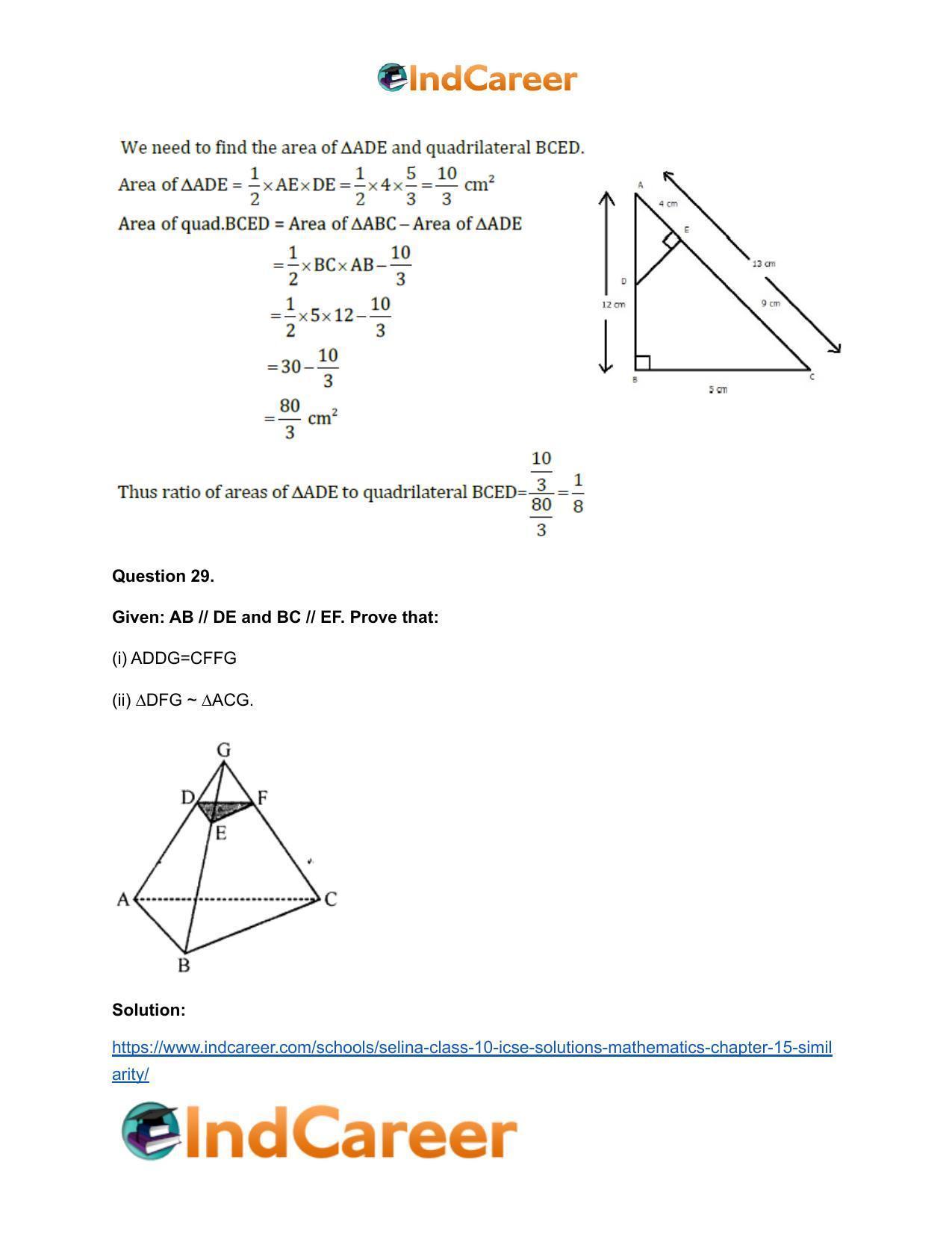 Selina Class 10 ICSE Solutions Mathematics : Chapter 15- Similarity - Page 99