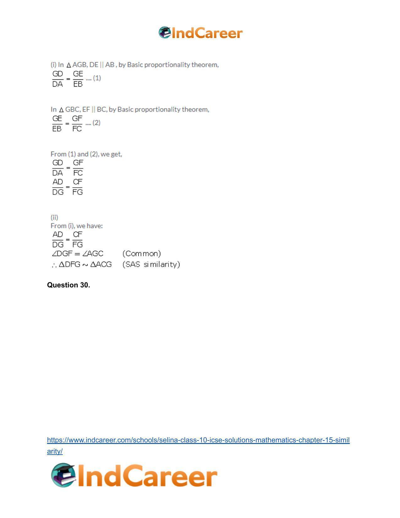 Selina Class 10 ICSE Solutions Mathematics : Chapter 15- Similarity - Page 100