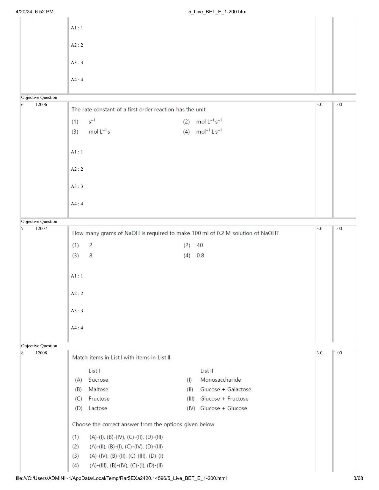 BET 2024 Question Paper - Page 3