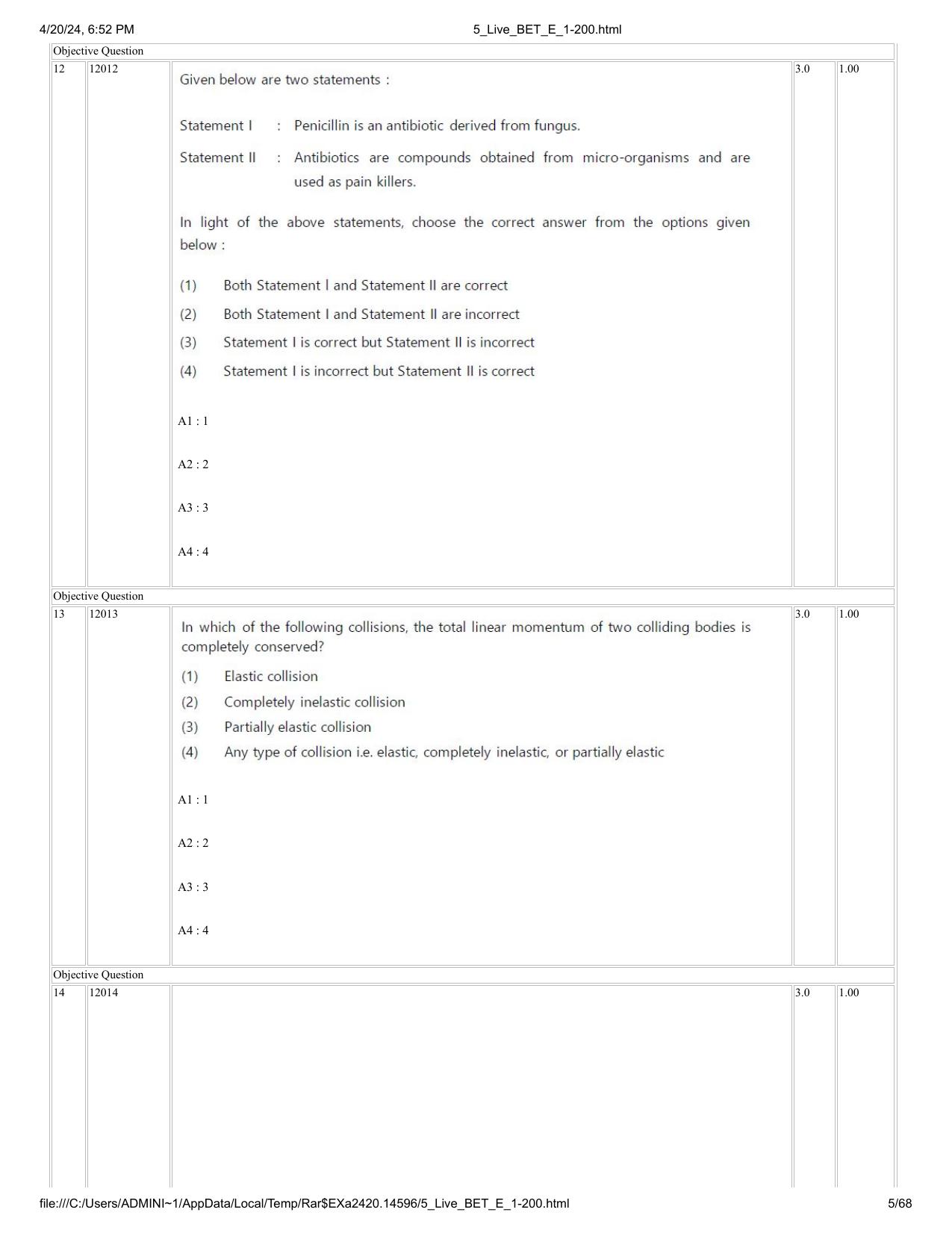 BET 2024 Question Paper - Page 5