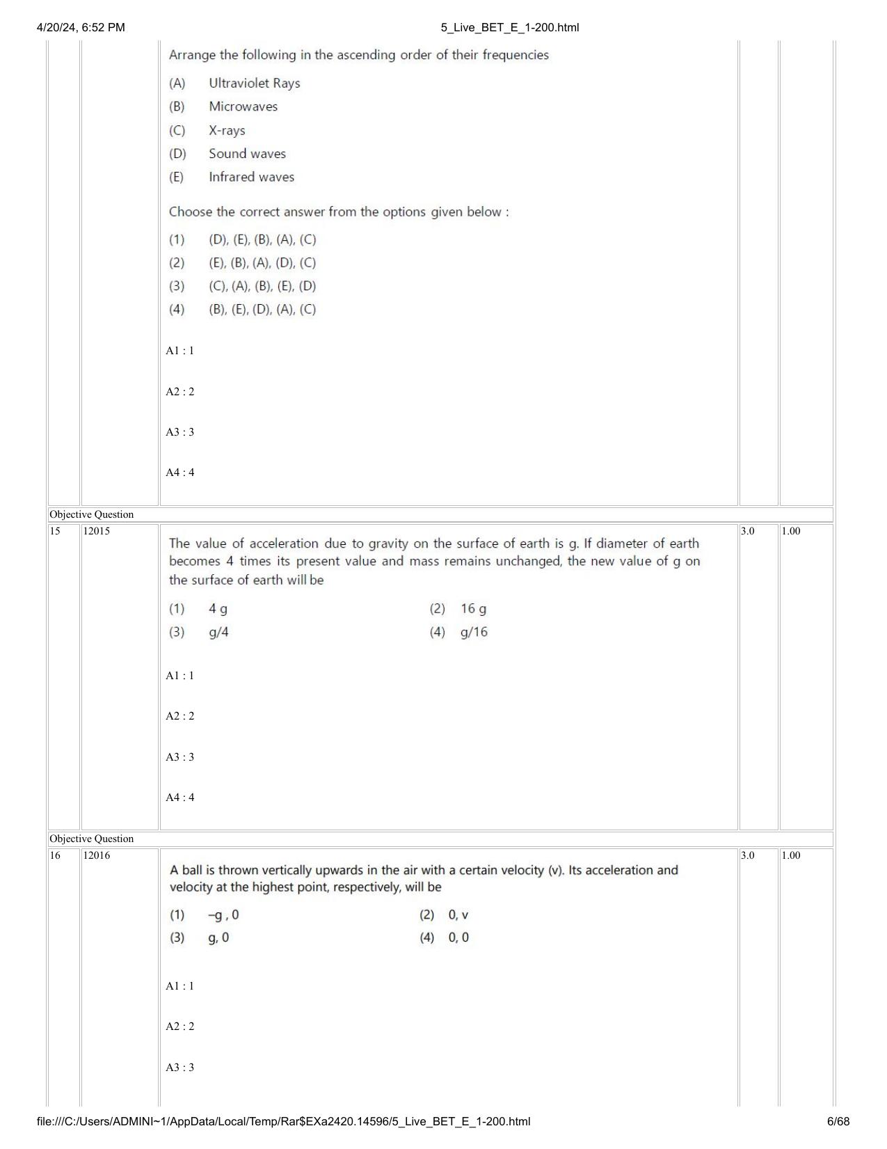 BET 2024 Question Paper - Page 6