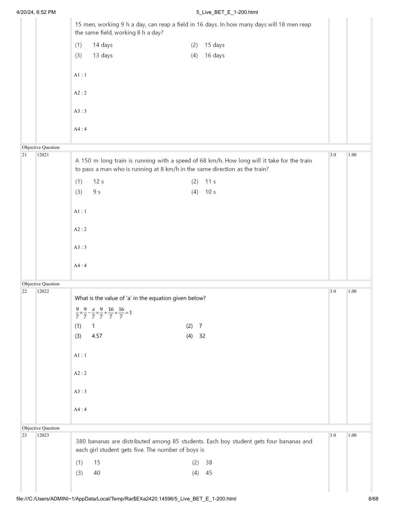 BET 2024 Question Paper - Page 8