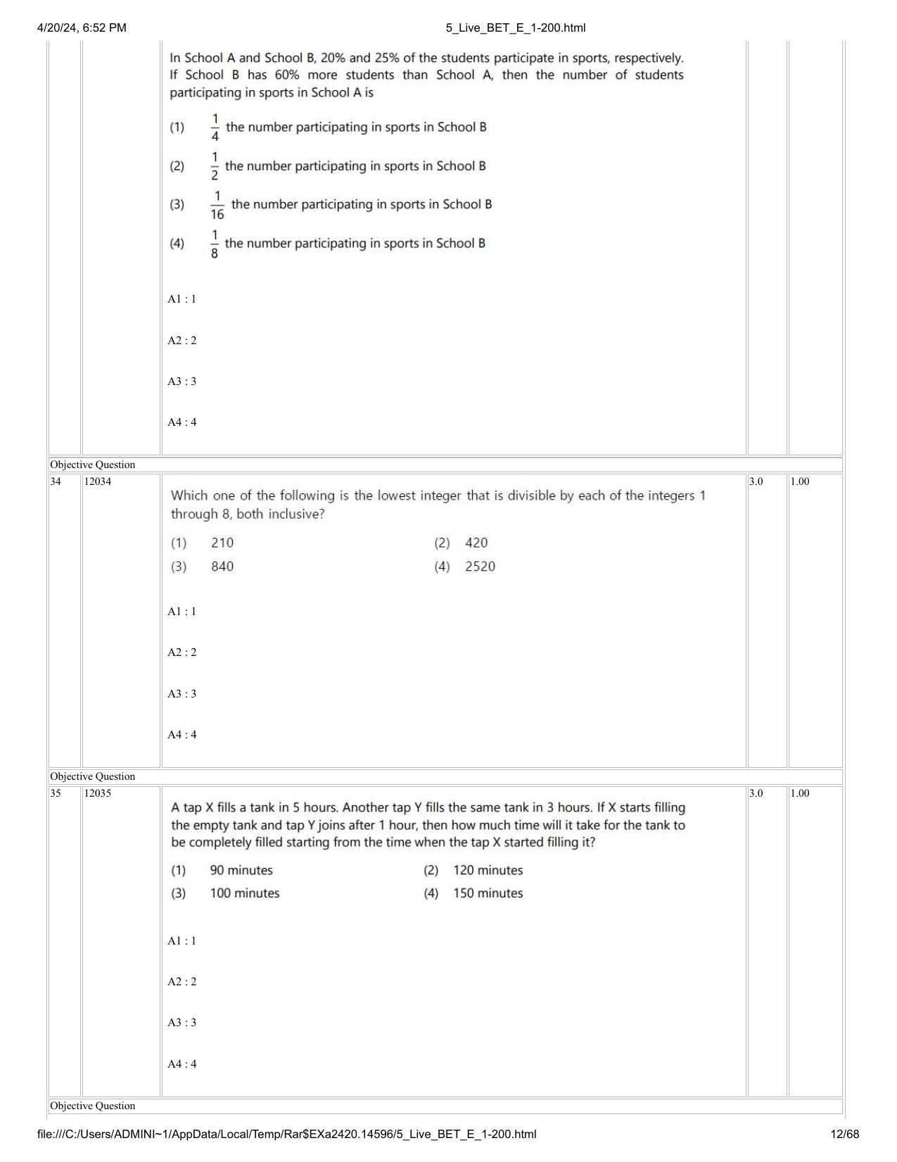 BET 2024 Question Paper - Page 12