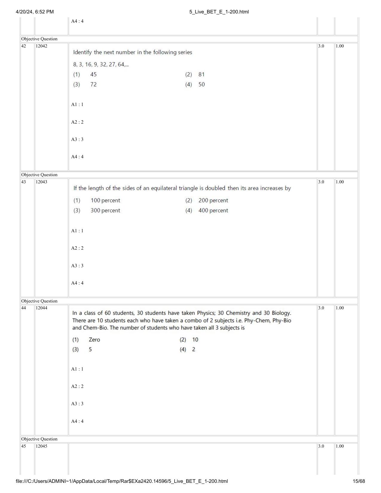 BET 2024 Question Paper - Page 15