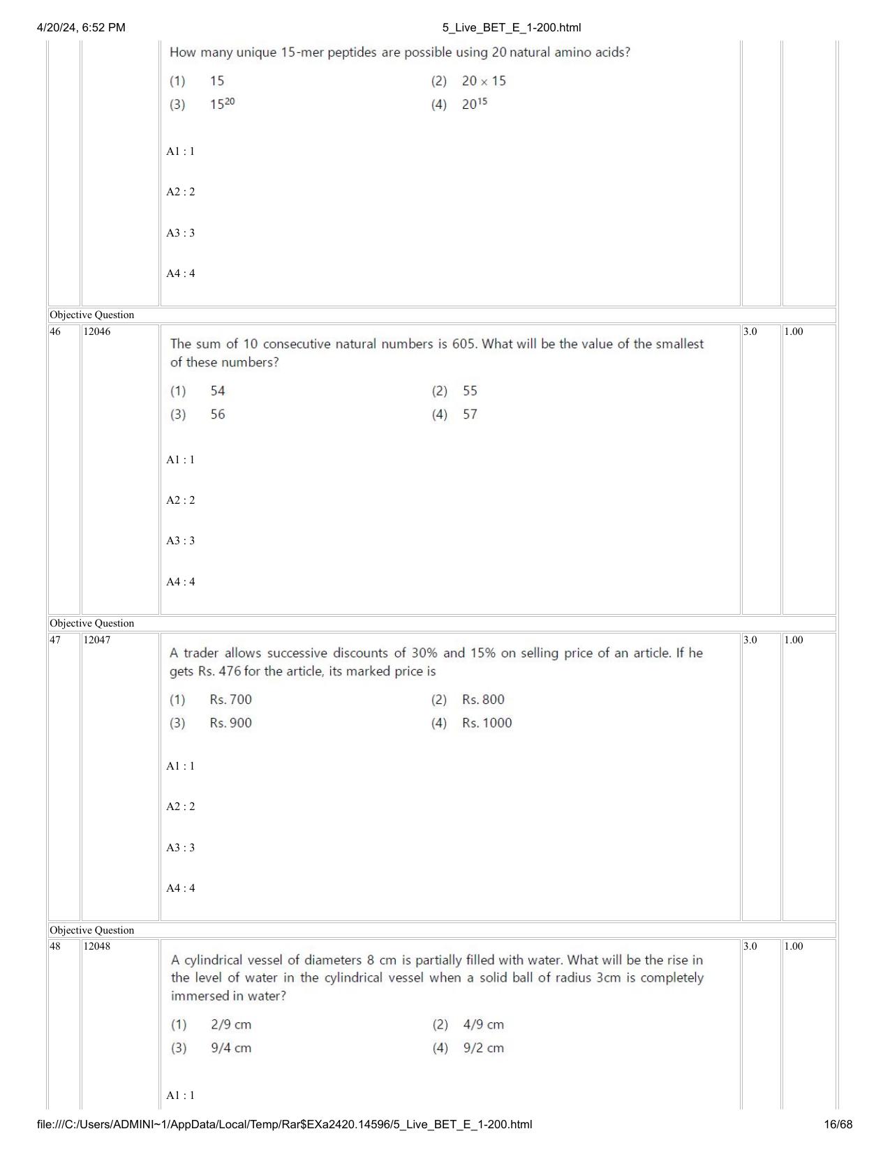 BET 2024 Question Paper - Page 16