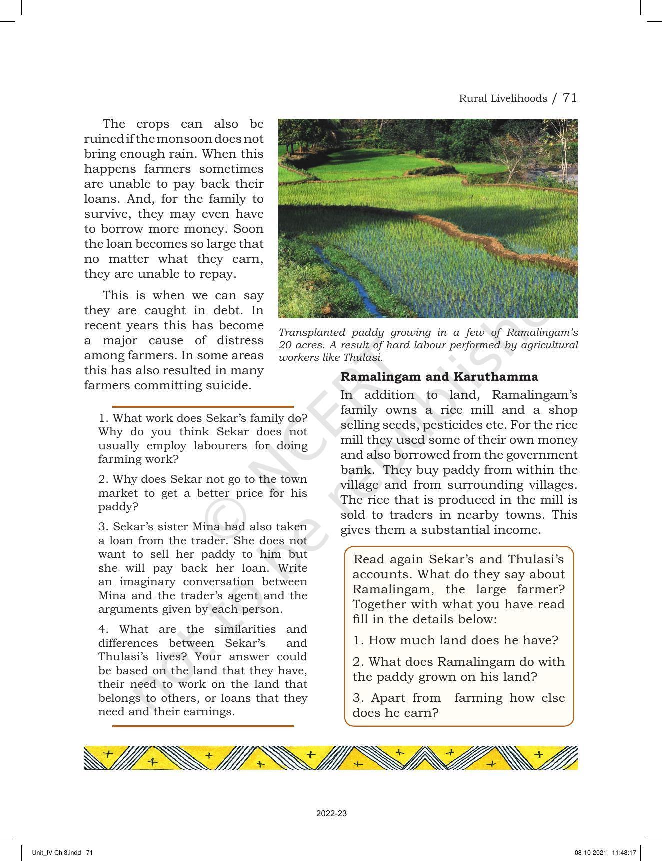 NCERT Book for Class 6 Social Science(Political Science) : Chapter 8-Rural Livelihoods - Page 7