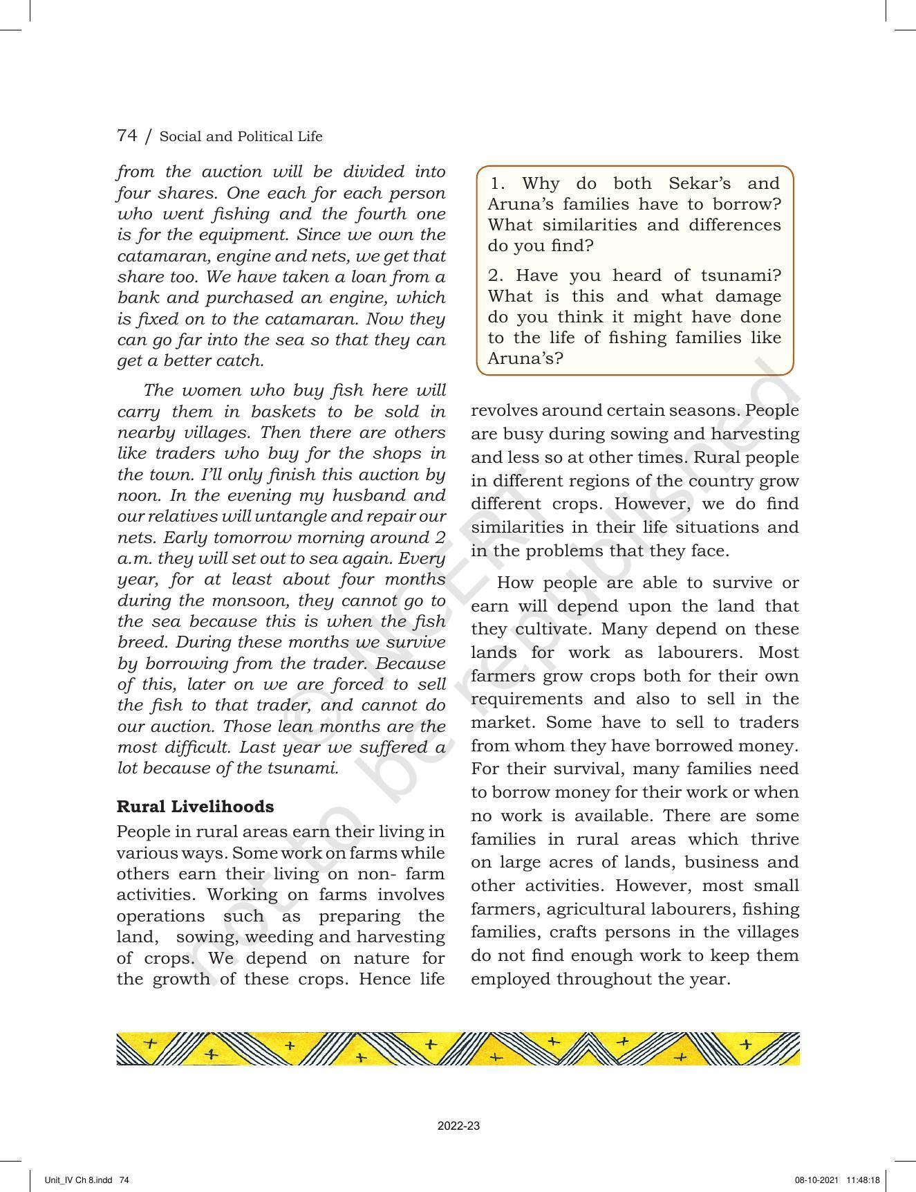 NCERT Book for Class 6 Social Science(Political Science) : Chapter 8-Rural Livelihoods - Page 10