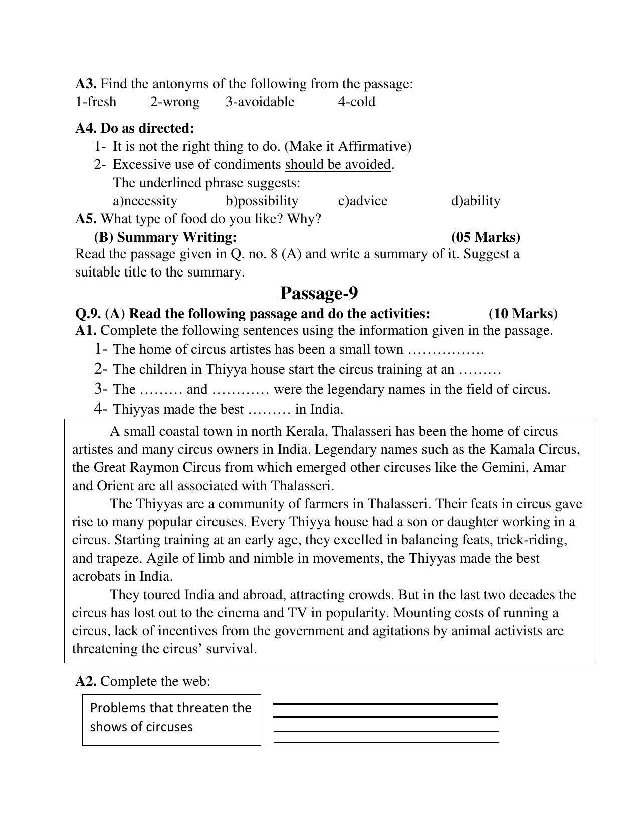 Maharashtra Board Class 10 English Third Language Sample Paper (Urdu Medium) - Page 39