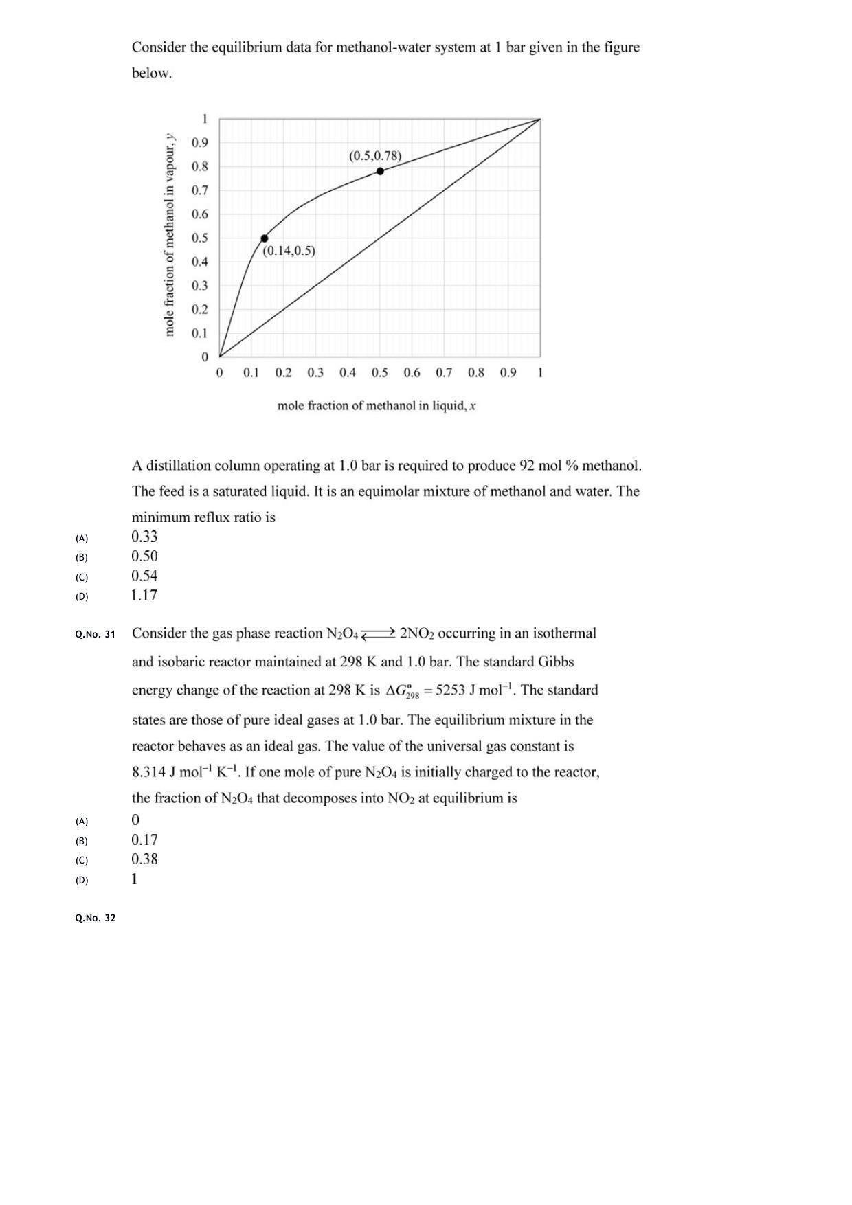 GATE 2020 Chemical Engineering (CH) Question Paper - Page 13