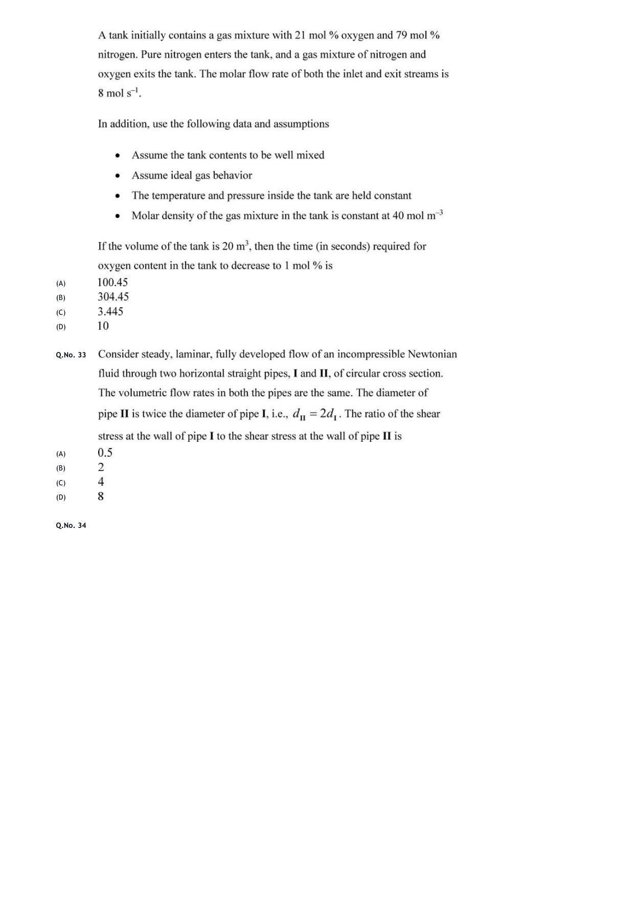 GATE 2020 Chemical Engineering (CH) Question Paper - Page 14