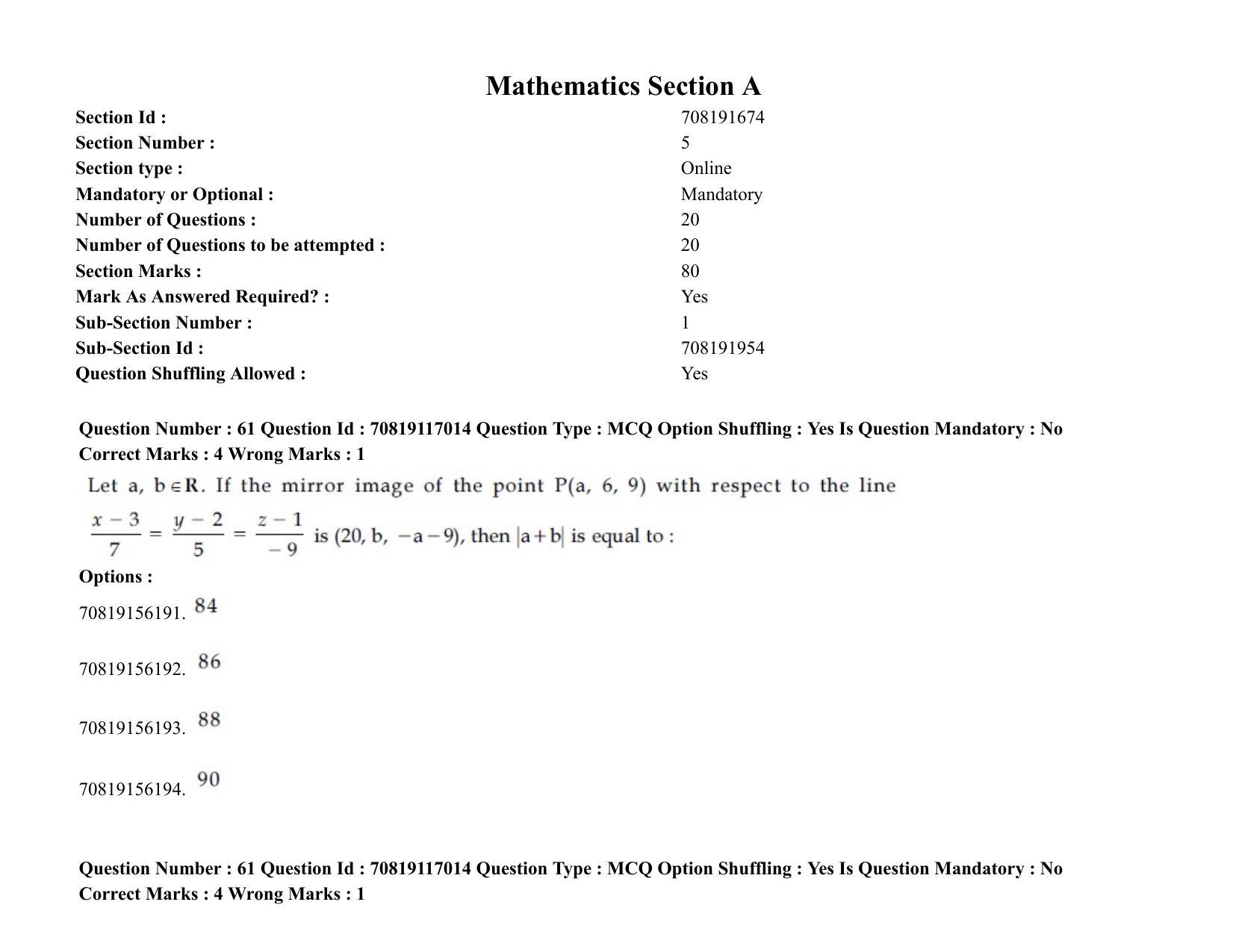 JEE Mains 2021: BTech EMA (Shift 2) 24-02-2021 Question Paper - Page 77
