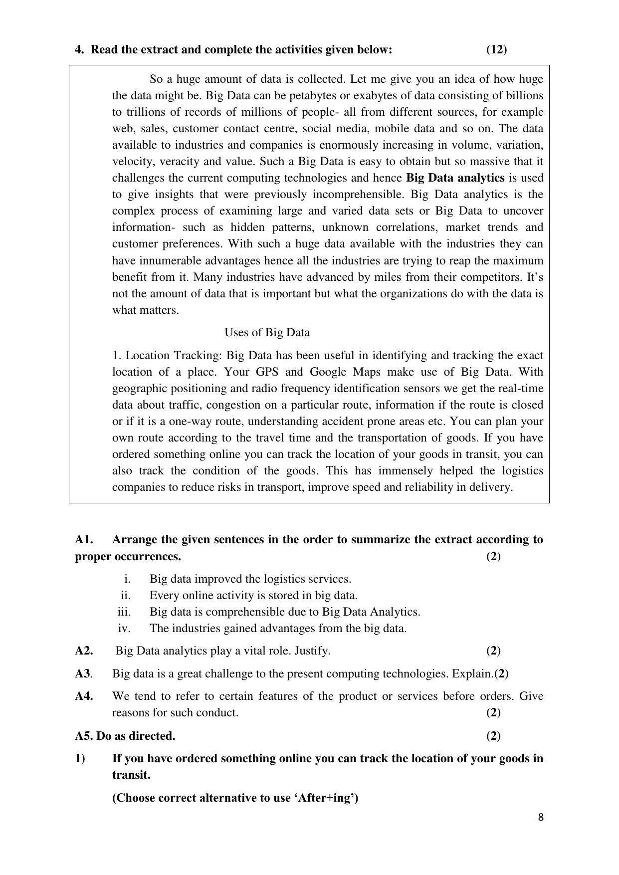 Maharashtra Board Class 12 इंग्रजी : तृतीय भाषा (माध्यम मराठी) 2023 Question Bank - Page 8