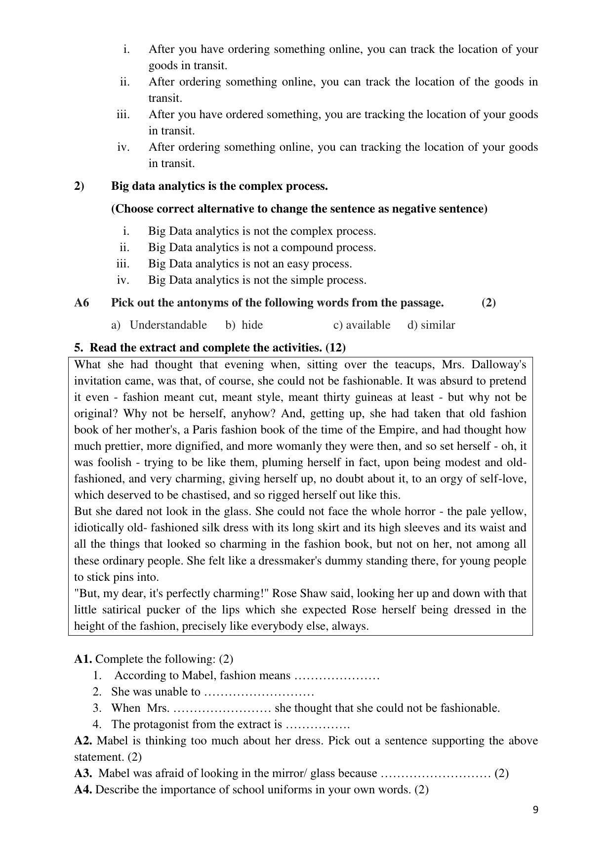 Maharashtra Board Class 12 इंग्रजी : तृतीय भाषा (माध्यम मराठी) 2023 Question Bank - Page 9