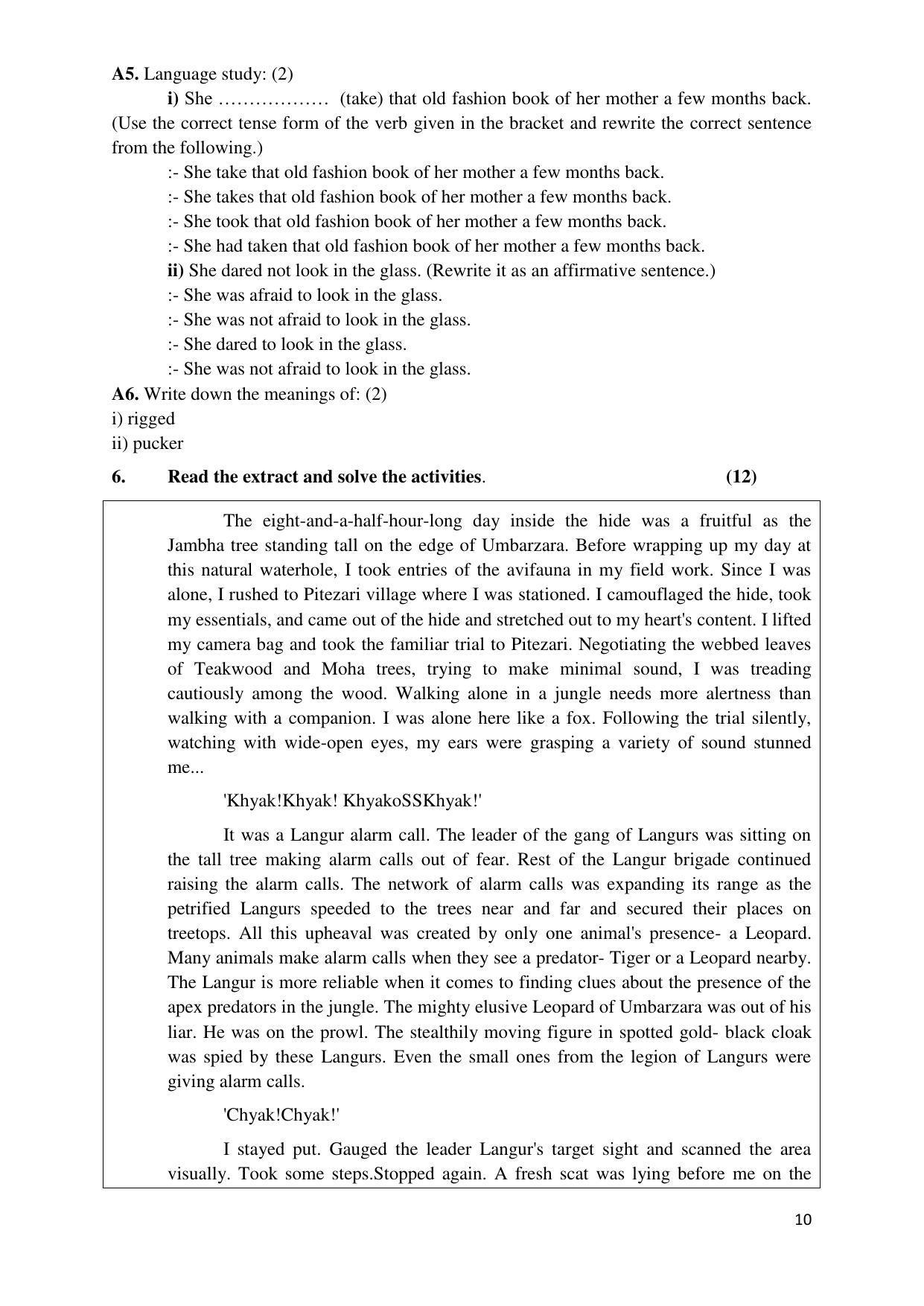 Maharashtra Board Class 12 इंग्रजी : तृतीय भाषा (माध्यम मराठी) 2023 Question Bank - Page 10