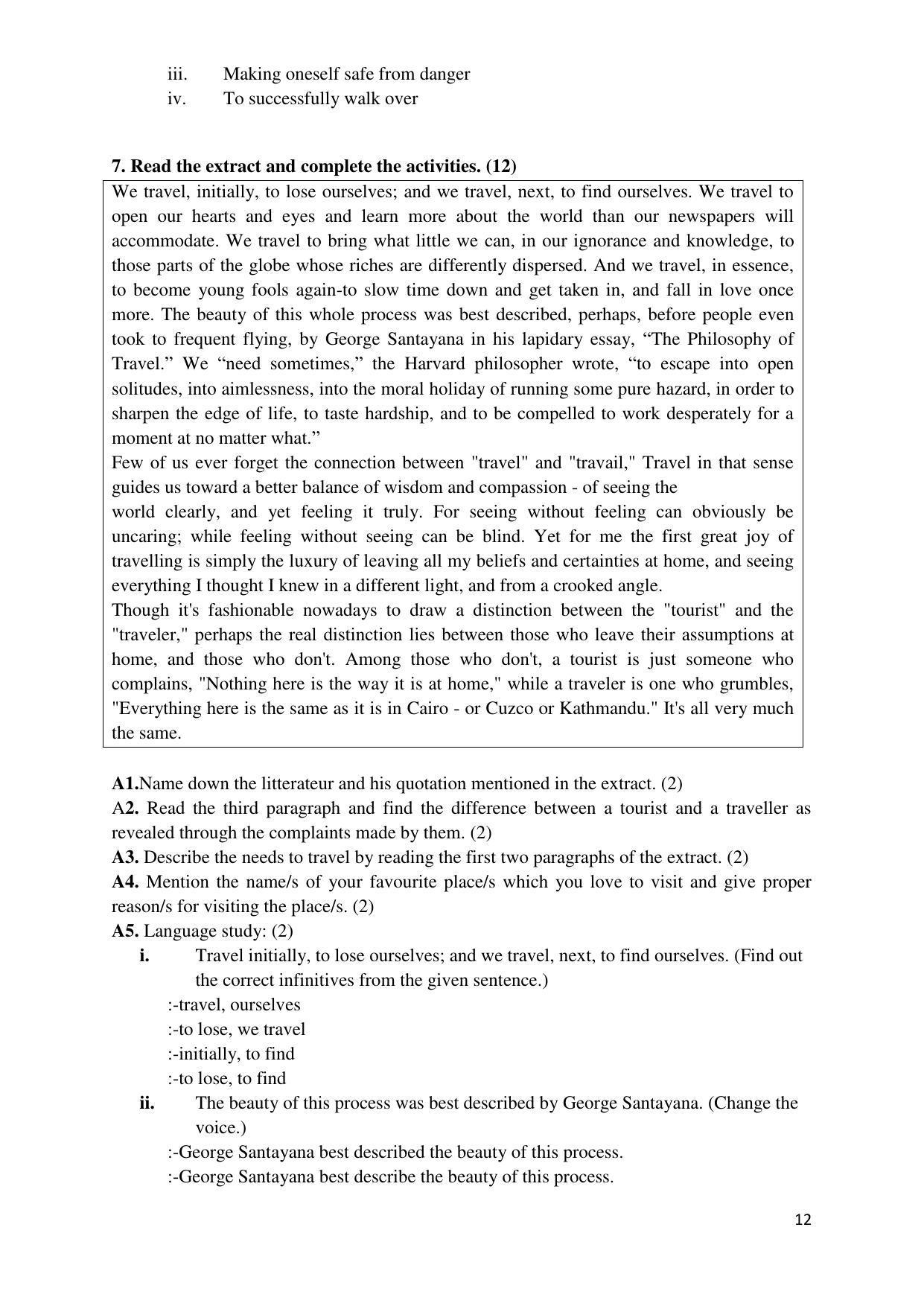 Maharashtra Board Class 12 इंग्रजी : तृतीय भाषा (माध्यम मराठी) 2023 Question Bank - Page 12