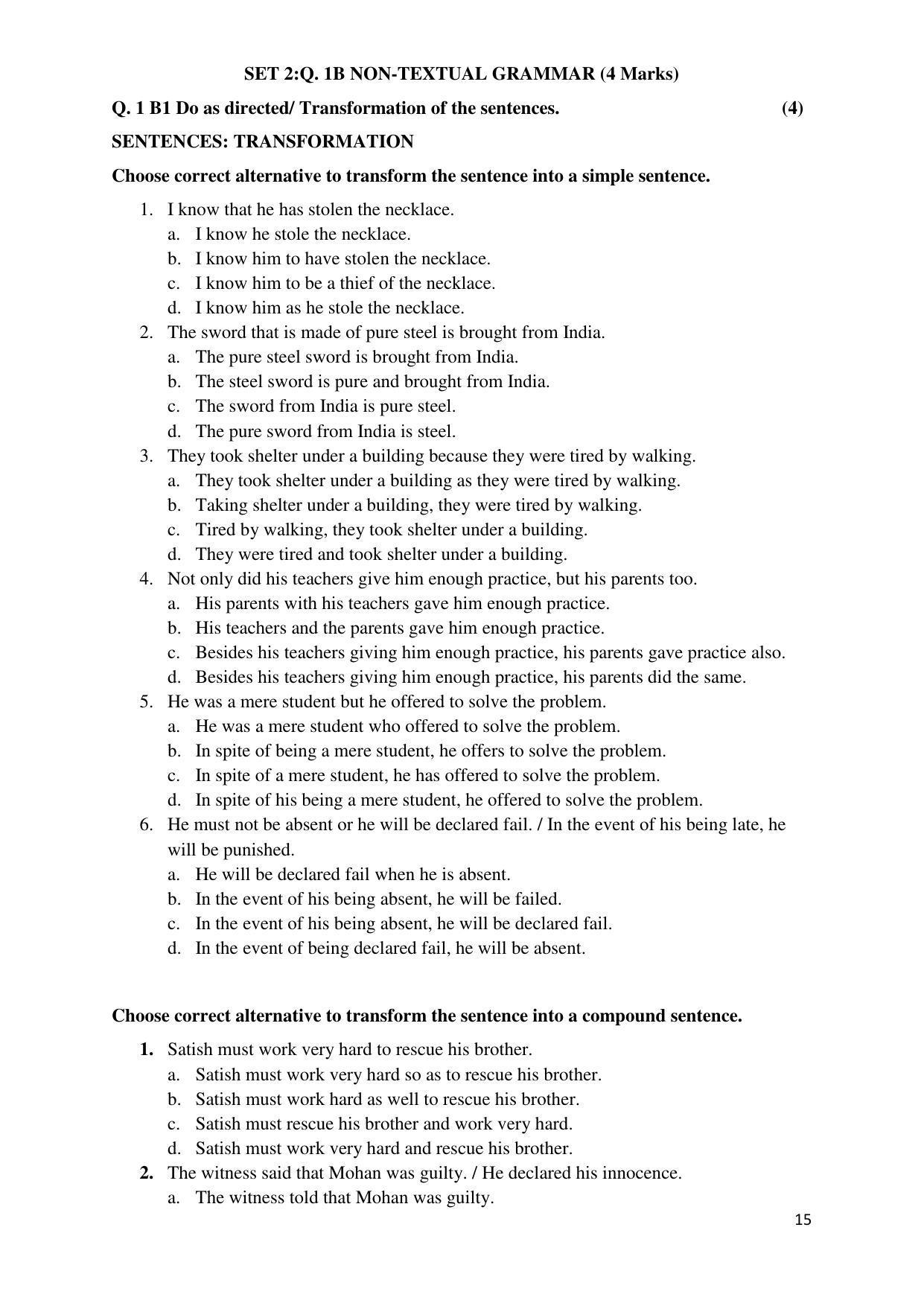 Maharashtra Board Class 12 इंग्रजी : तृतीय भाषा (माध्यम मराठी) 2023 Question Bank - Page 15