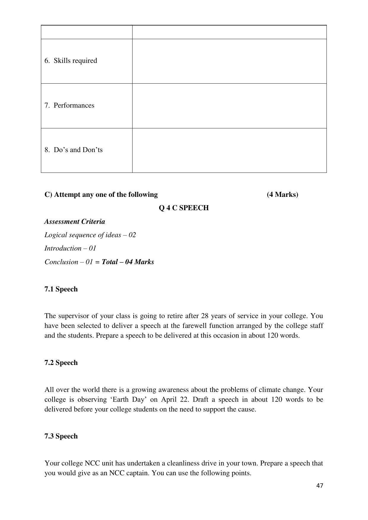 Maharashtra Board Class 12 इंग्रजी : तृतीय भाषा (माध्यम मराठी) 2023 Question Bank - Page 47