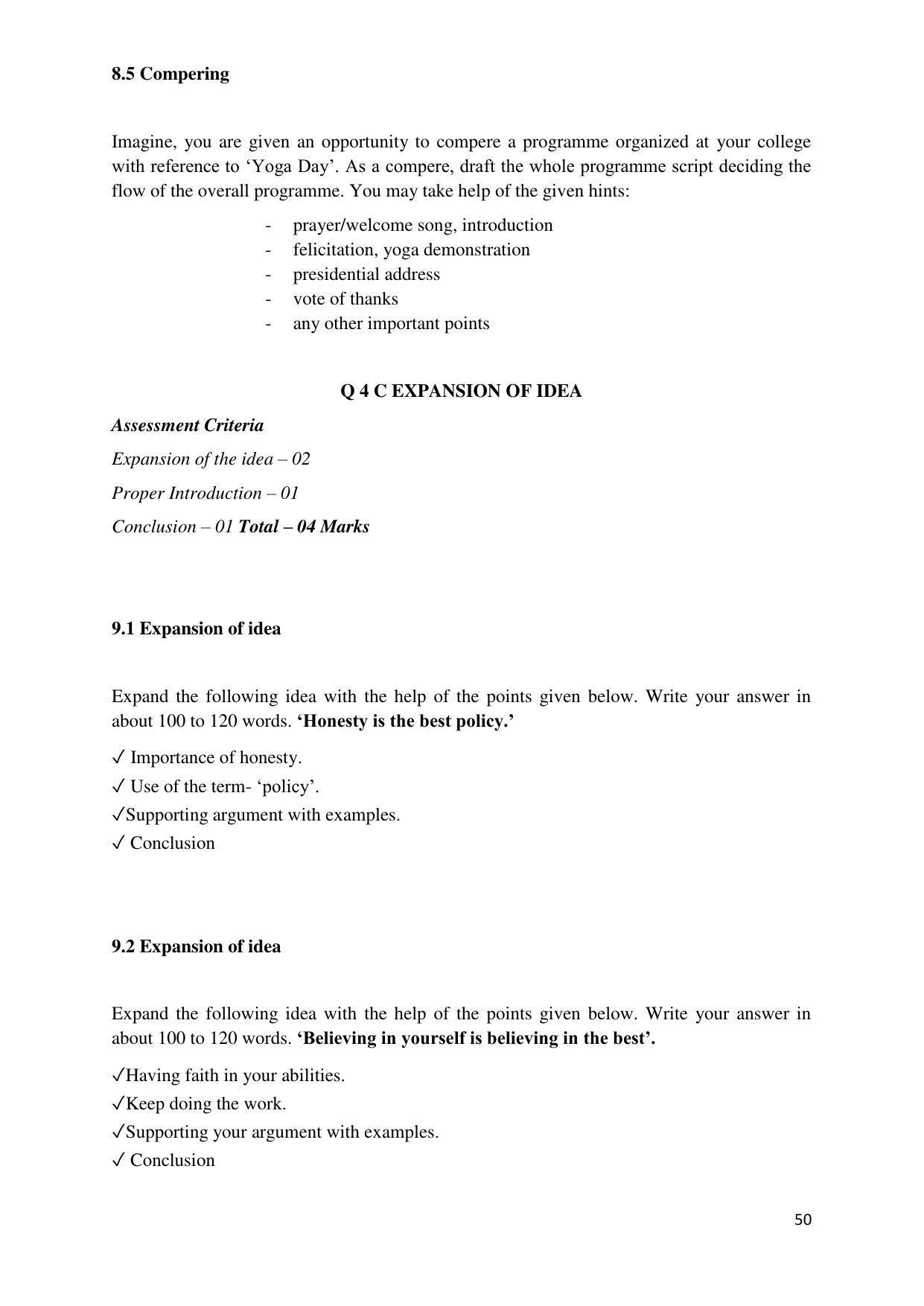 Maharashtra Board Class 12 इंग्रजी : तृतीय भाषा (माध्यम मराठी) 2023 Question Bank - Page 50