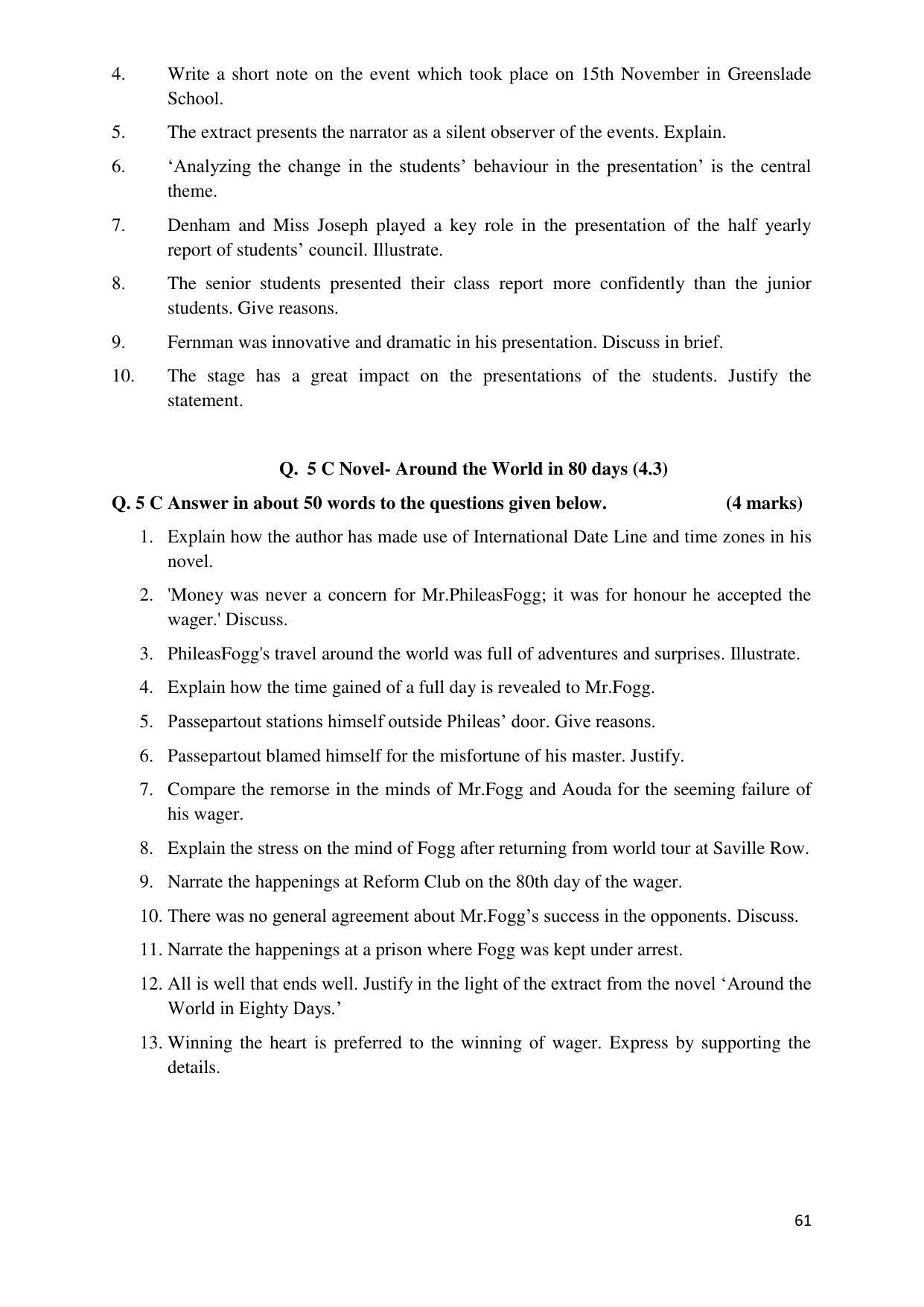 Maharashtra Board Class 12 इंग्रजी : तृतीय भाषा (माध्यम मराठी) 2023 Question Bank - Page 61