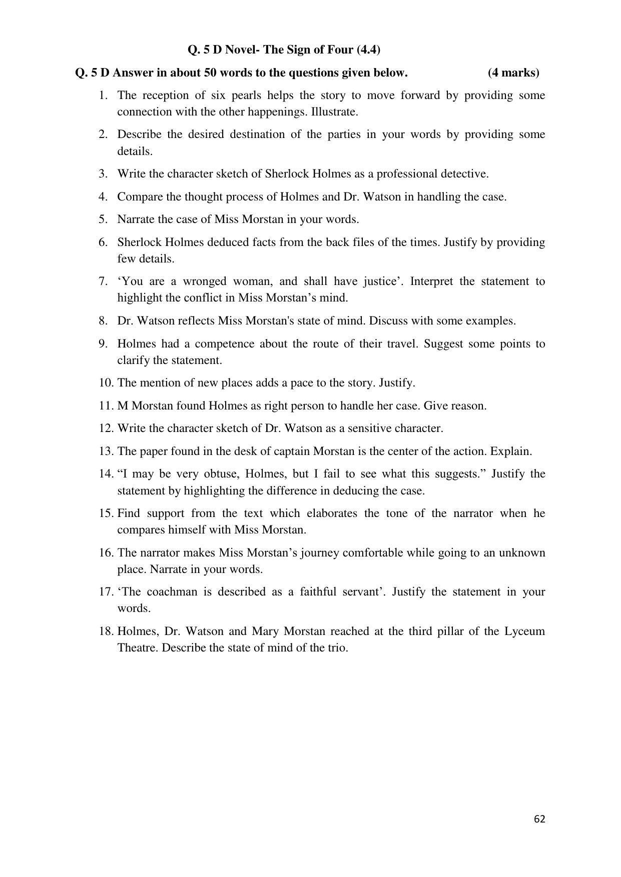 Maharashtra Board Class 12 इंग्रजी : तृतीय भाषा (माध्यम मराठी) 2023 Question Bank - Page 62